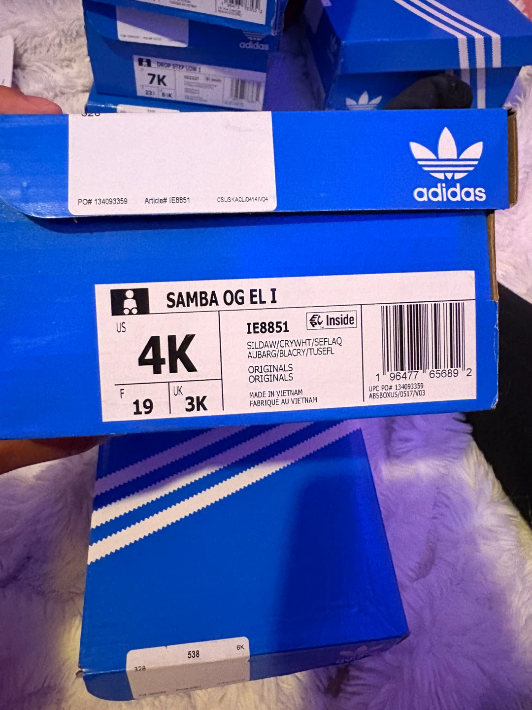 Adidas Samba OG EL I Toddler Shoes Size 4K Lavender White IE8851 - photo 5