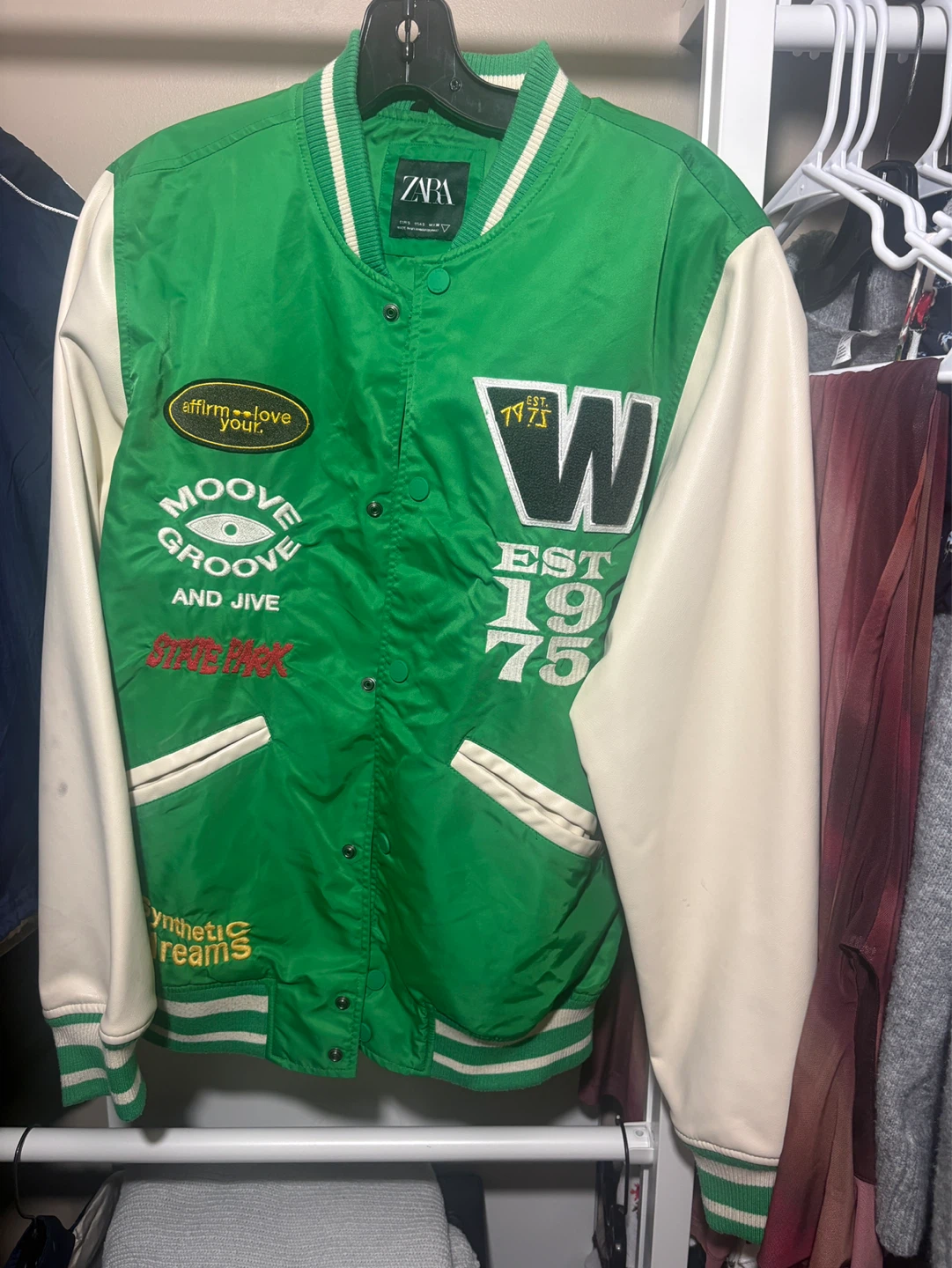 Zara Green Varsity Jacket