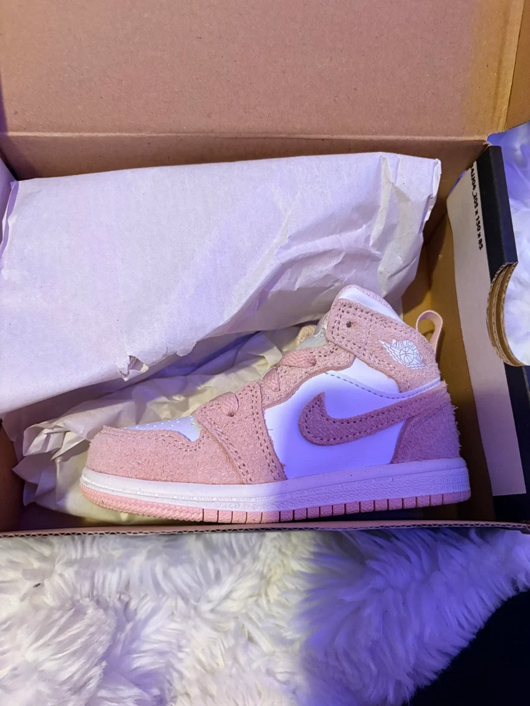 Jordan 1 Mid SE TD Toddler Shoes White/Legend Pink-Sail Size 5c - photo 2