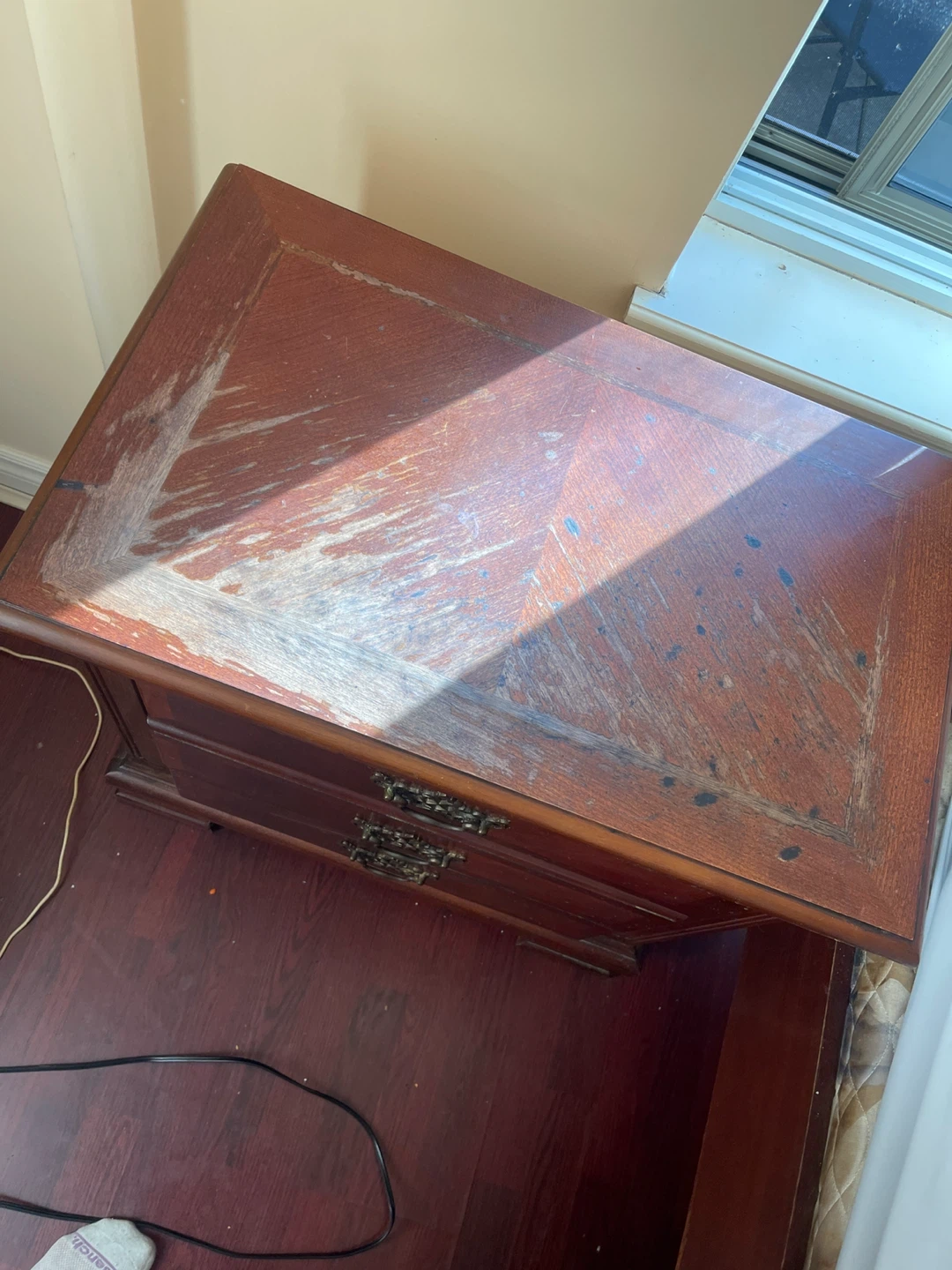 Wooden Nightstand with 3 Drawers - photo 3
