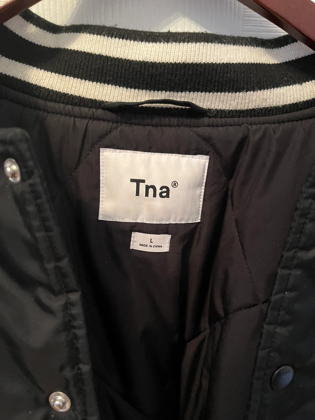 Aritzia Tna Varsity Jacket Black - Size L - photo 2