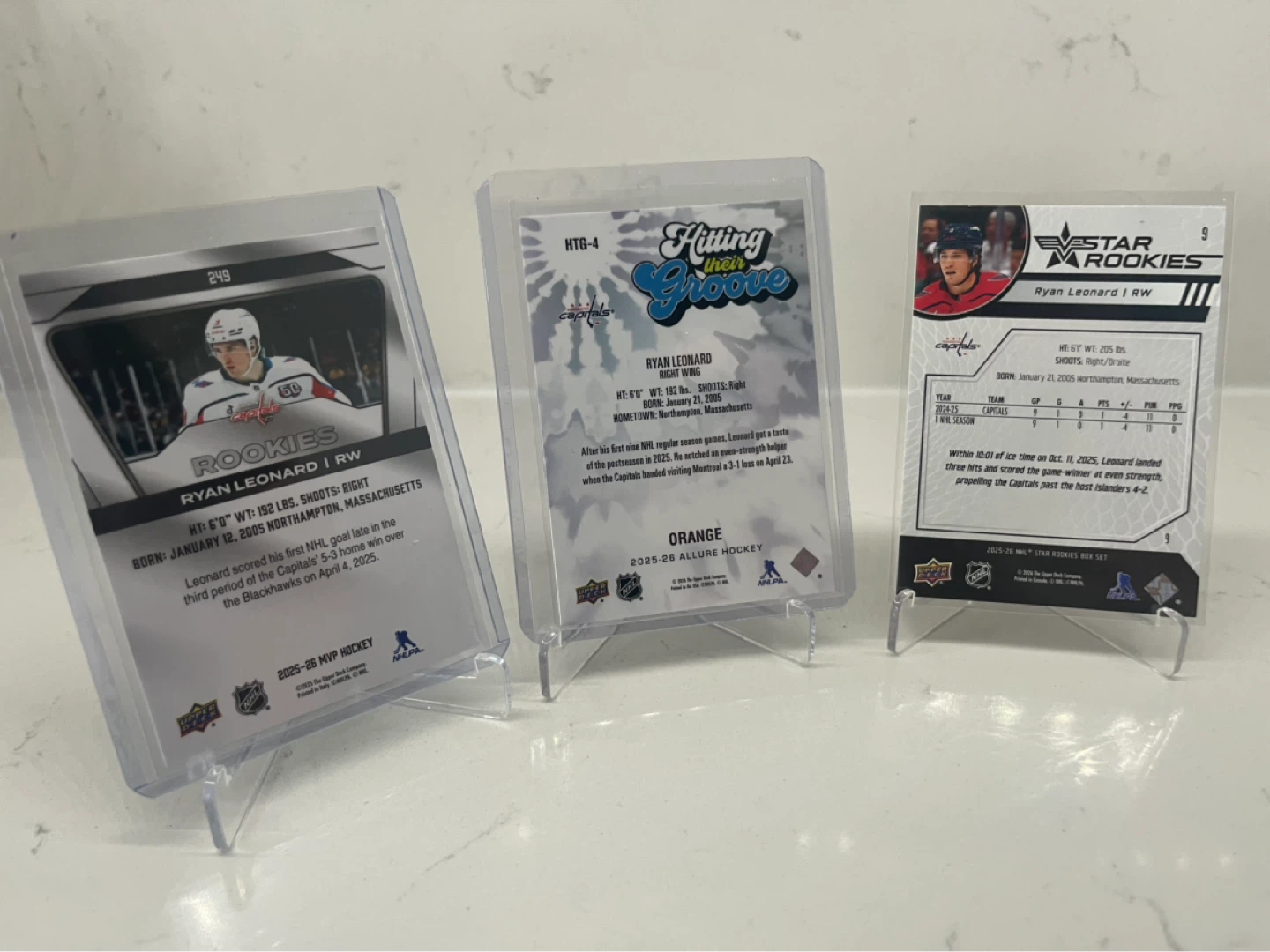 Ryan Leonard Rookie Hockey Cards - 3 Card Lot - photo 2