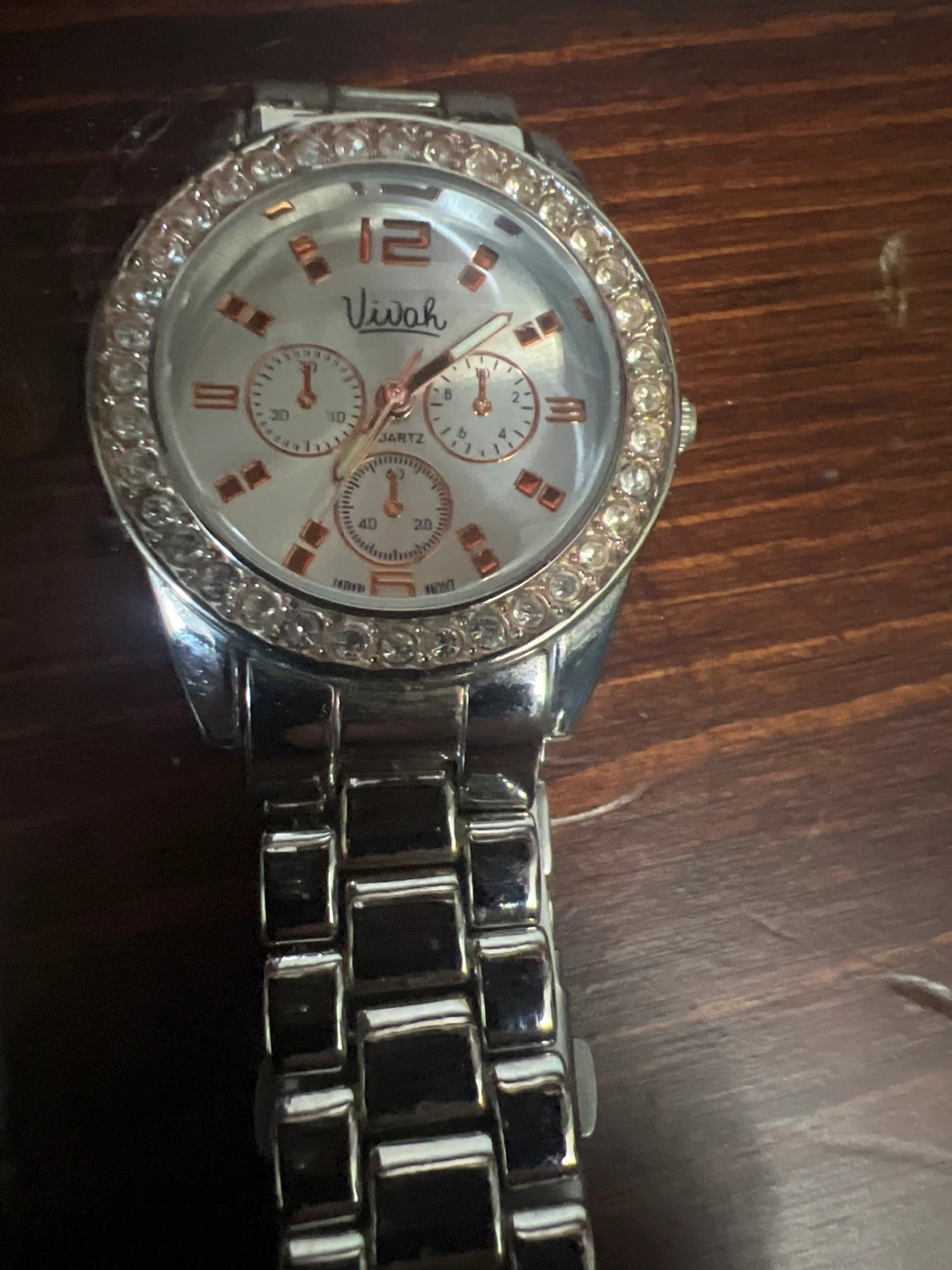 Vivah Quartz Watch with Rhinestone Bezel