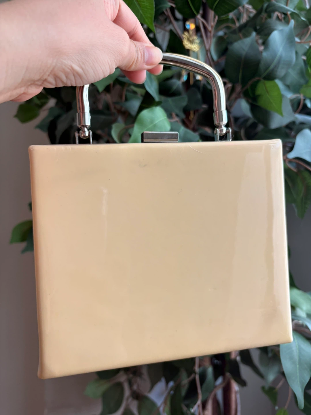 Vintage Cream Vanity Case/Handbag