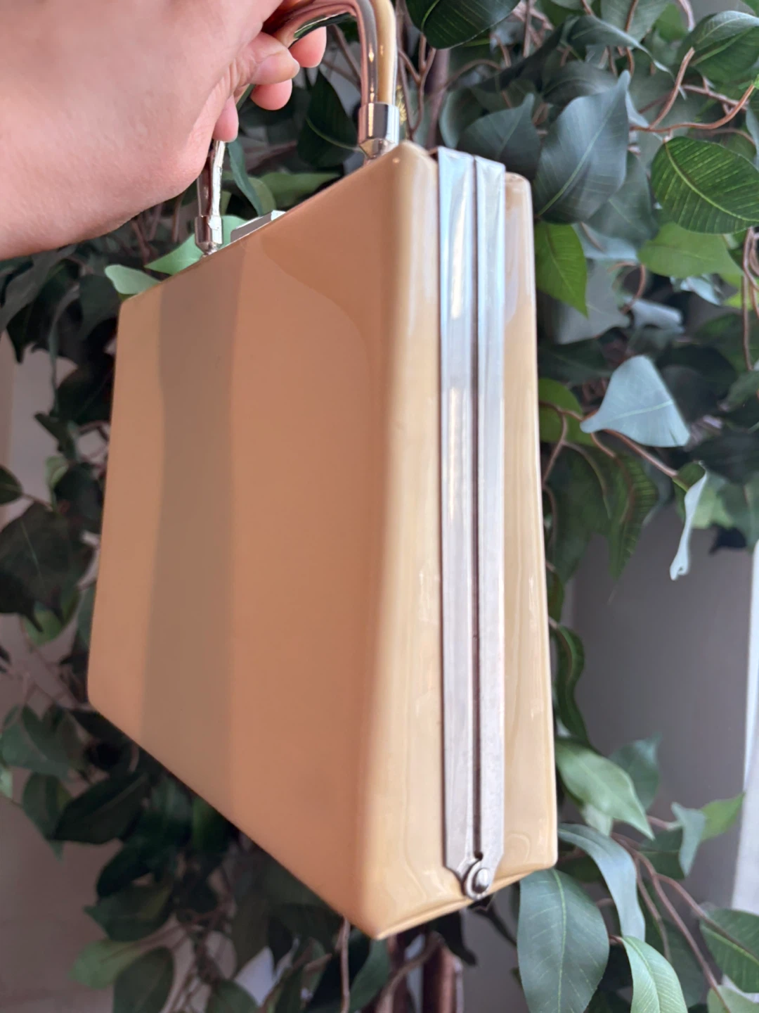 Vintage Cream Vanity Case/Handbag - photo 3