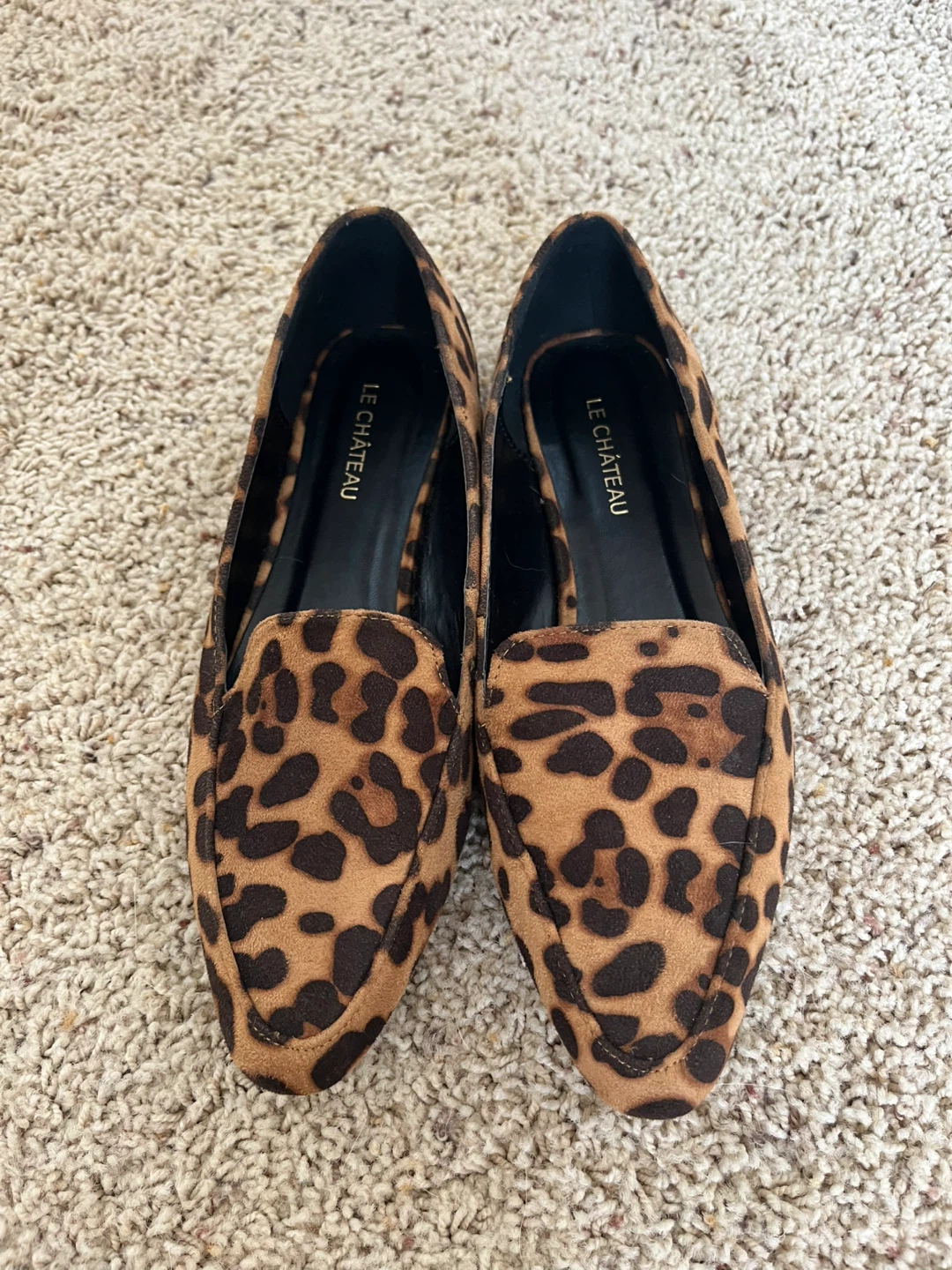 Brand New LE CHÂTEAU Leopard Print Loafers - Size 6