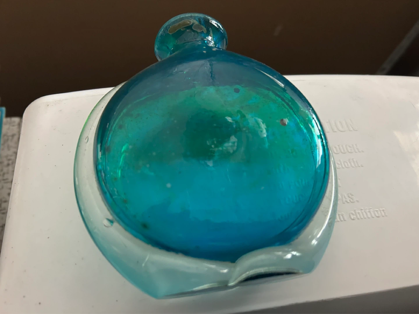 Blue Glass Decorative Bottle