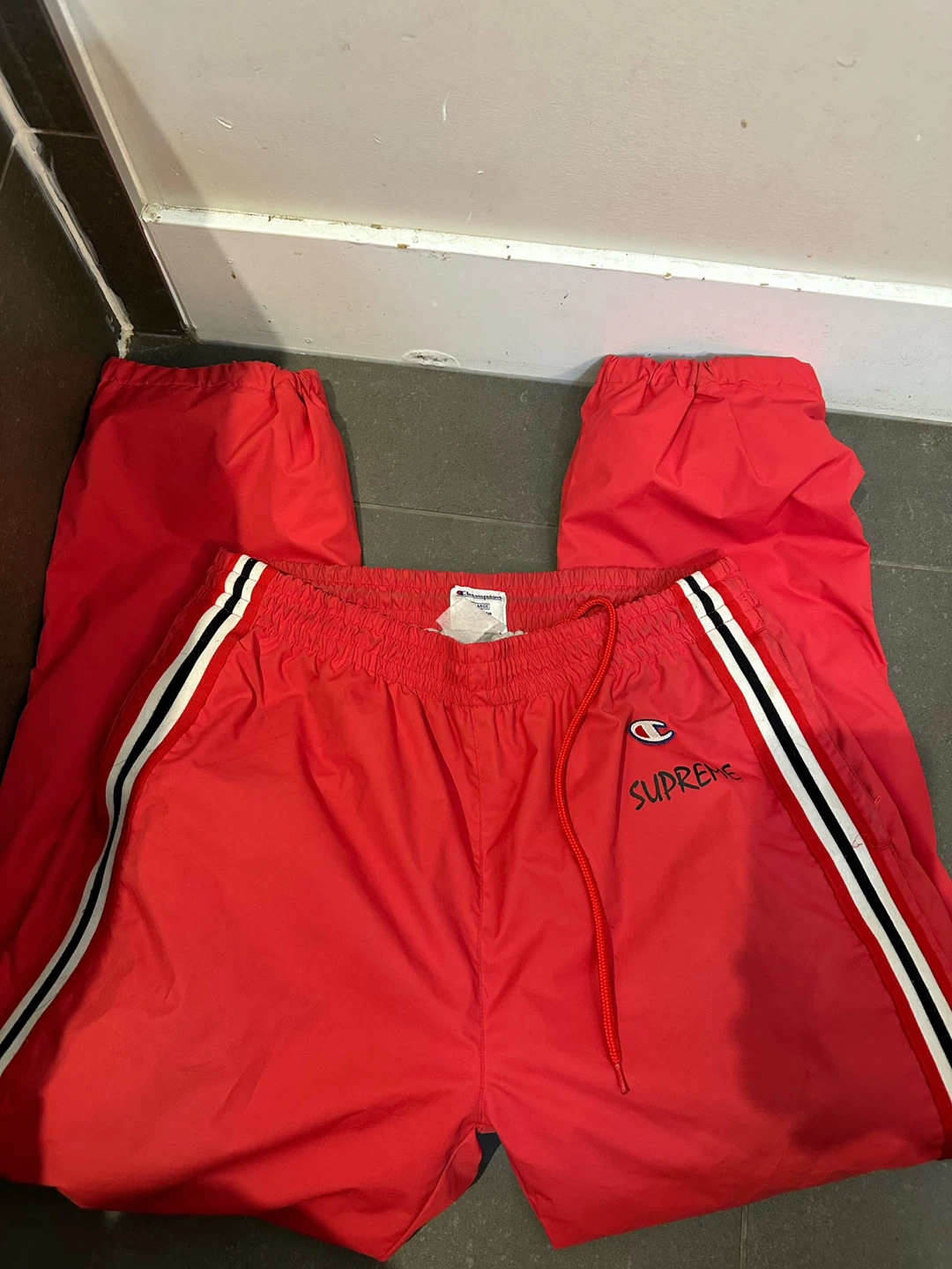 Champion x Supreme Red Track Pants X-Large