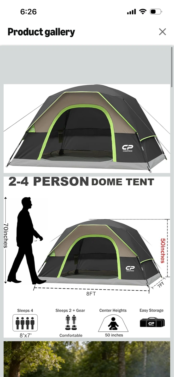 Brand new-Campros 8'x7' 2-4 Person Family Cabin Dome Tent