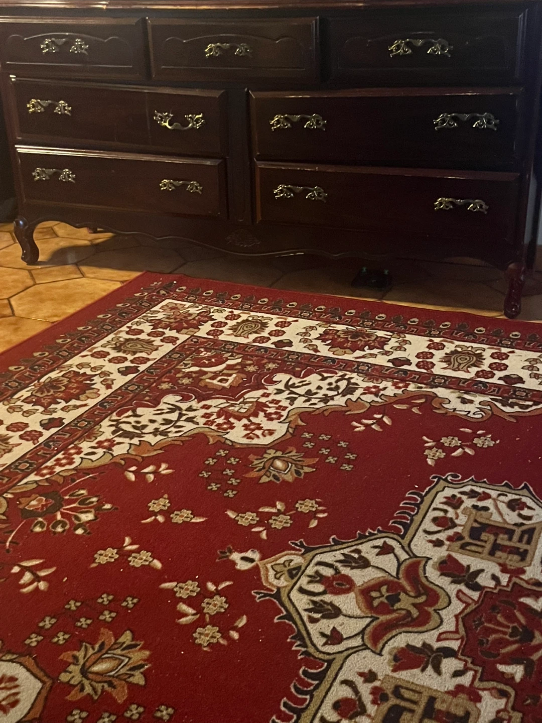Dark Wood Dresser with 7 Drawers