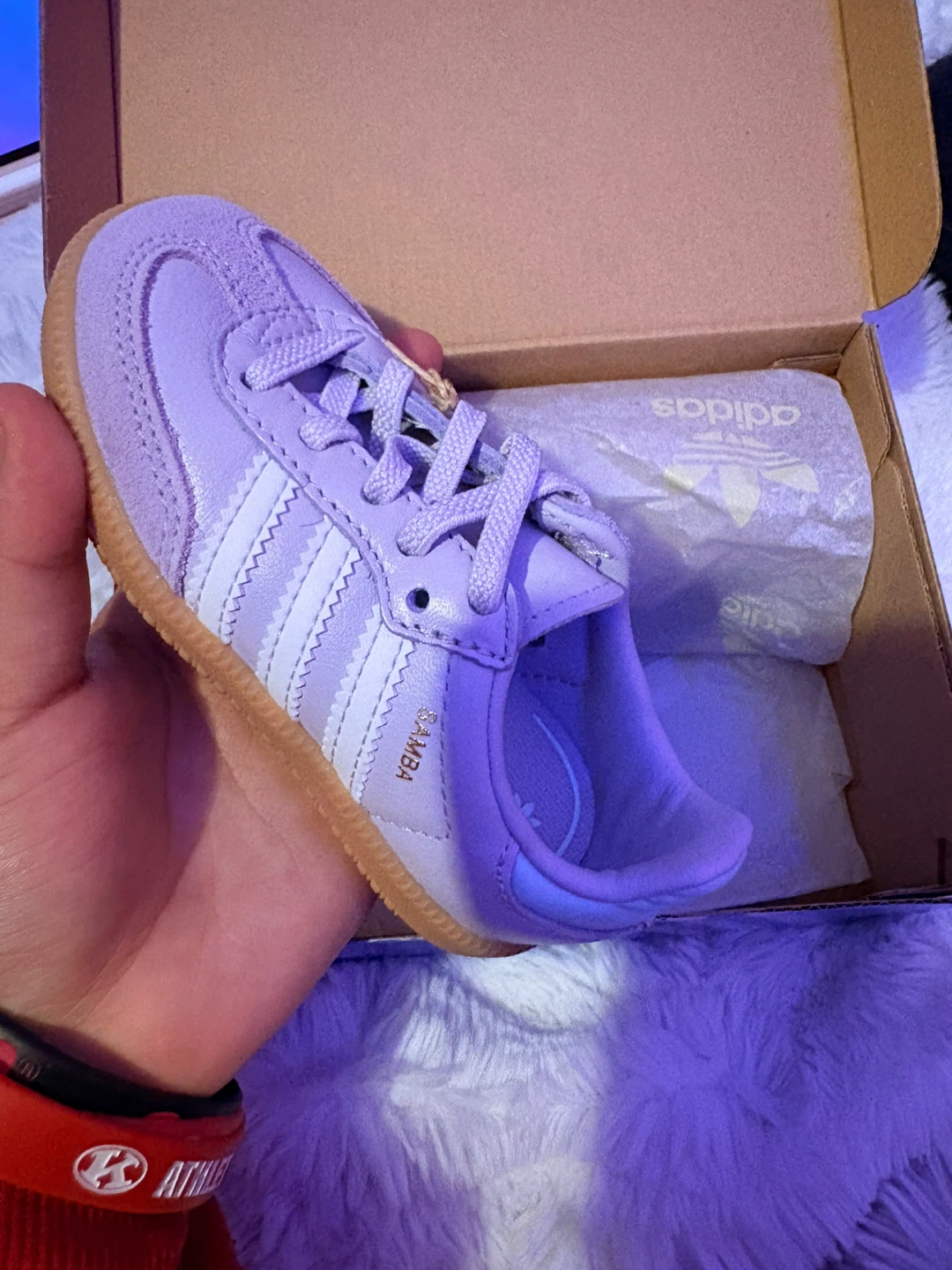 Adidas Samba OG EL I Lavender Kids Shoes Size 6K - photo 3