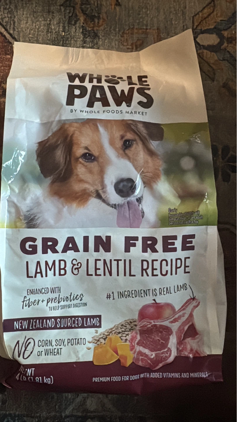 Whole Paws Grain Free Lamb & Lentil Recipe Dog Food 4 lb
