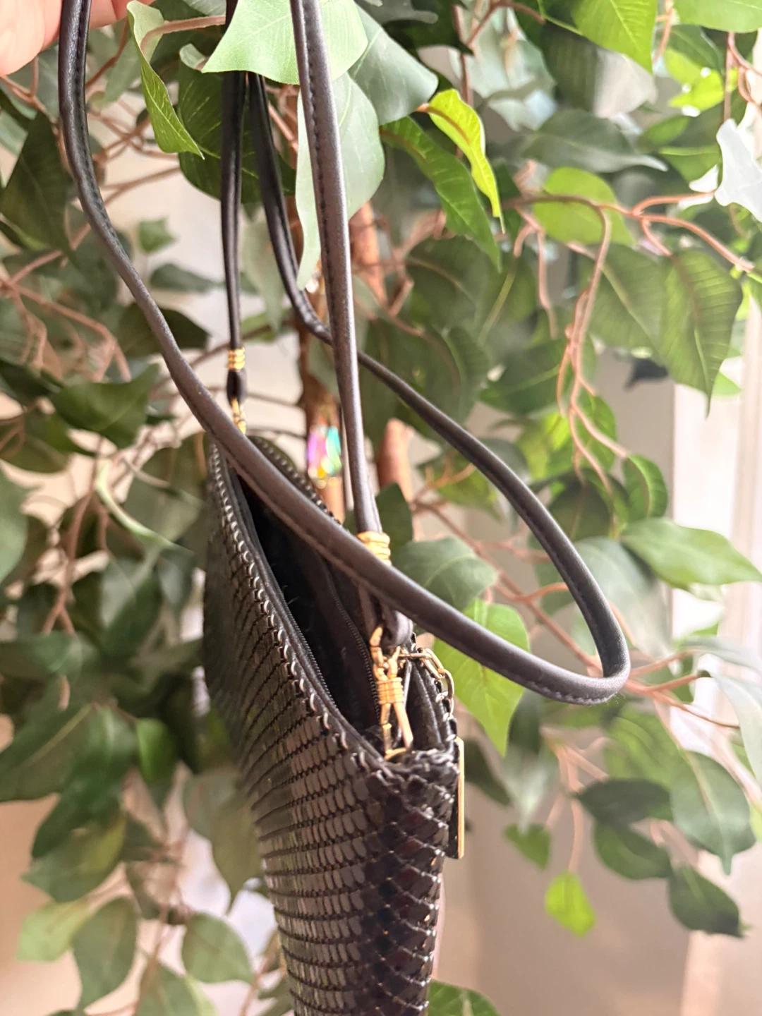 Black Mesh Clutch Purse with Gold Accent - photo 3