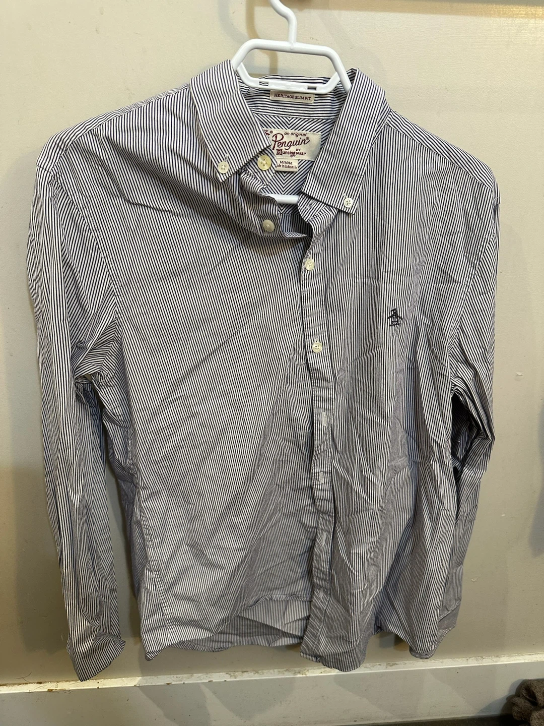 Penguin Slim Fit Striped Button-Down Shirt - Medium