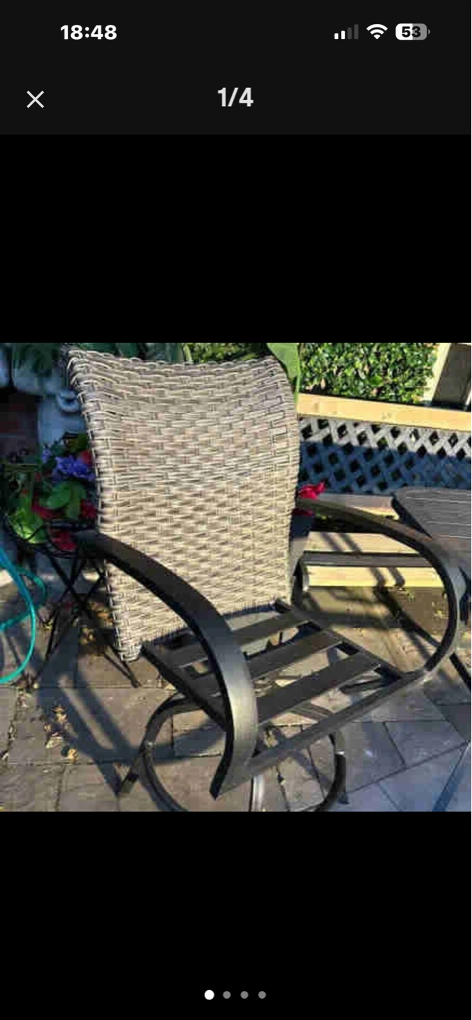 Set of 2 Outdoor Wicker Swivel Patio Chair - photo 3