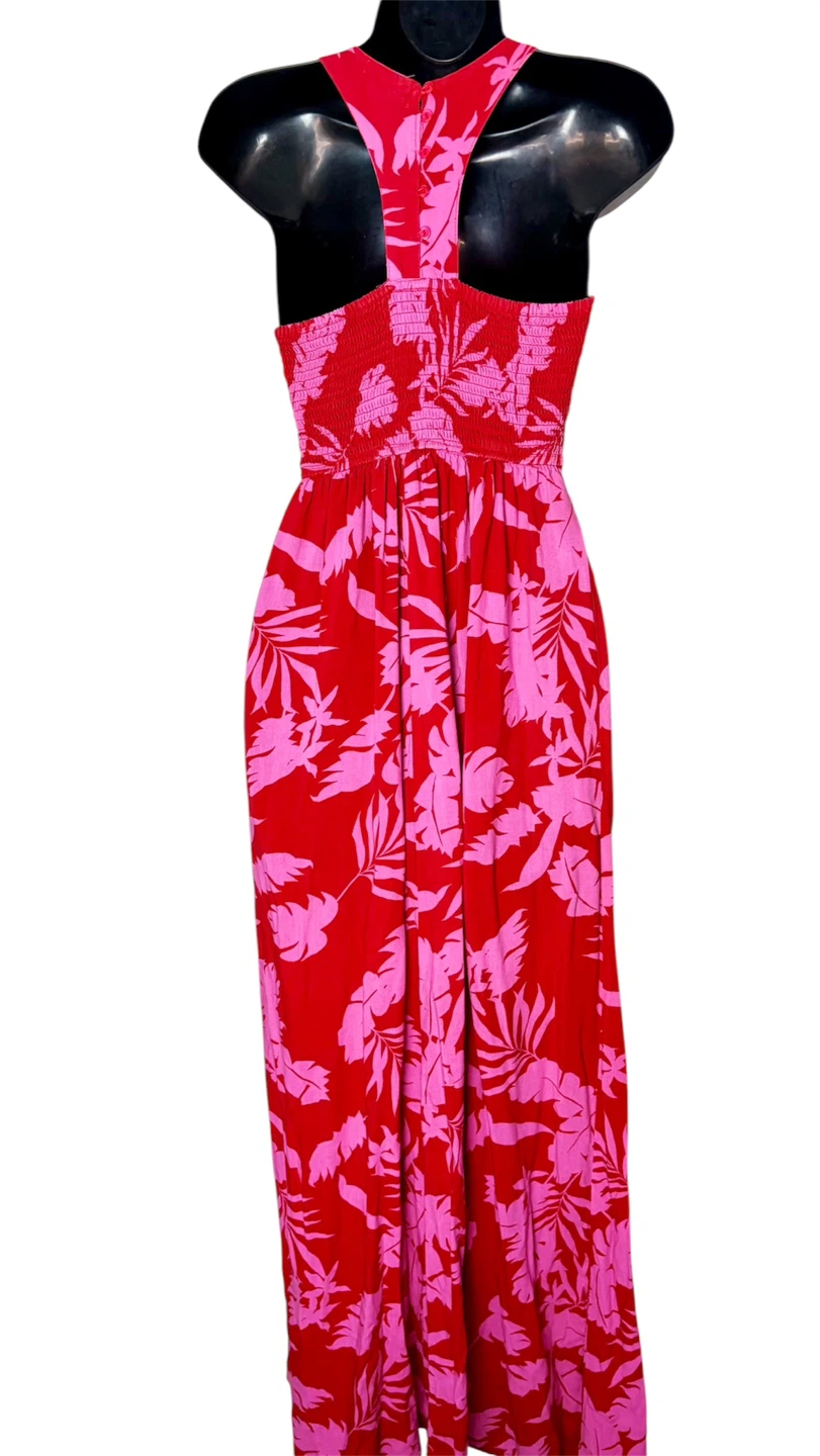 Japna Red &Pink Tropical Print Racerback Maxi Dress - photo 3