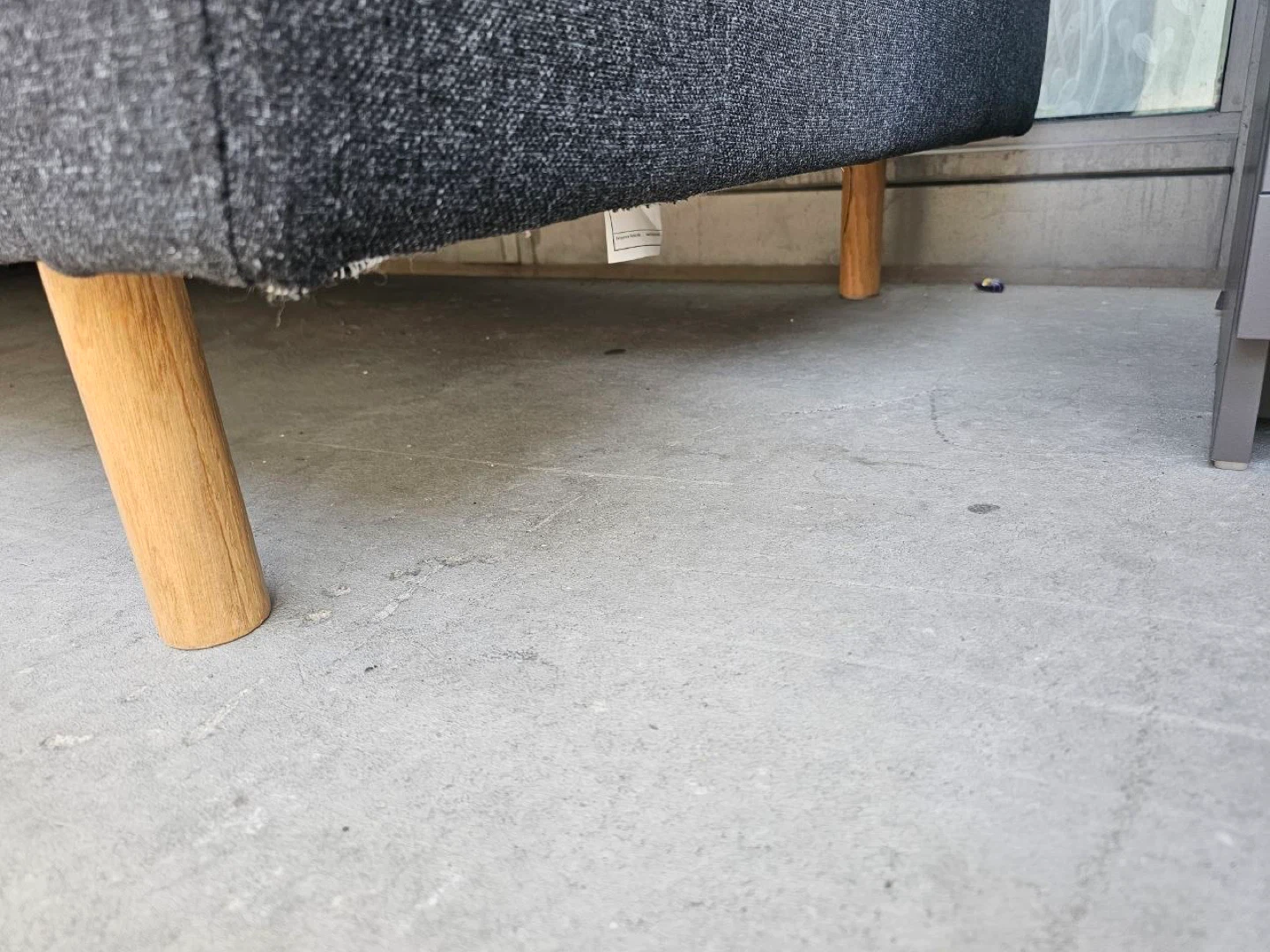 Grey Fabric Sofa with Wooden Legs - photo 5
