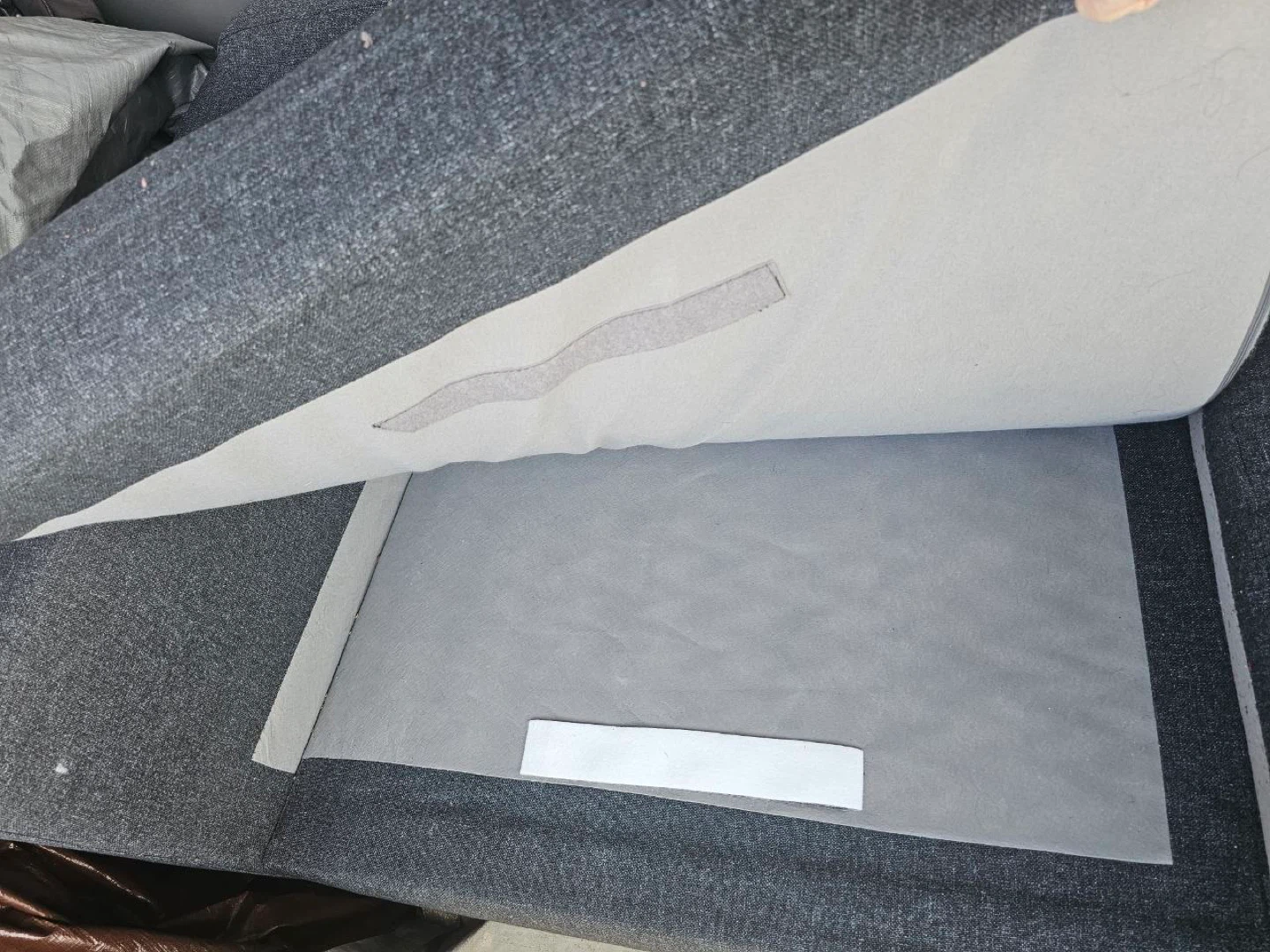 Grey Fabric Sofa with Wooden Legs - photo 4