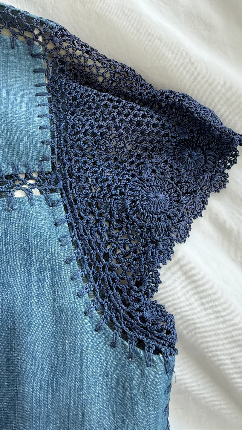 Alice + Olivia Denim Crochet Dress - photo 4