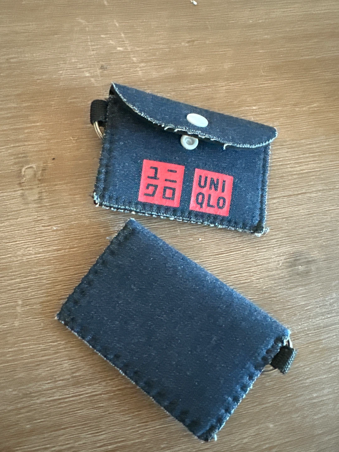 UNIQLO Small Denim Pouches with Keyrings - Set of 2 - photo 2