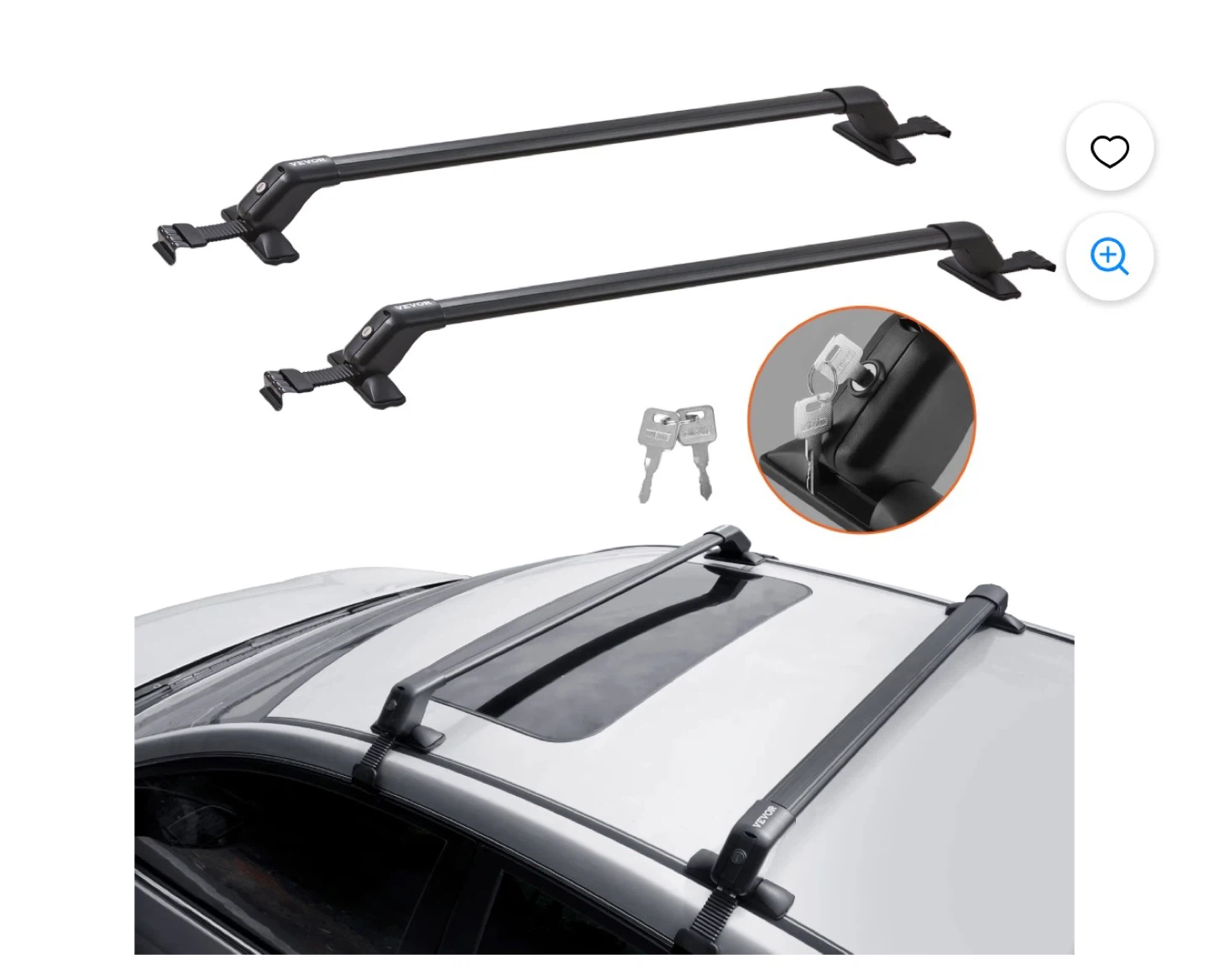 Roof Rack Crossbars - Black Aluminum