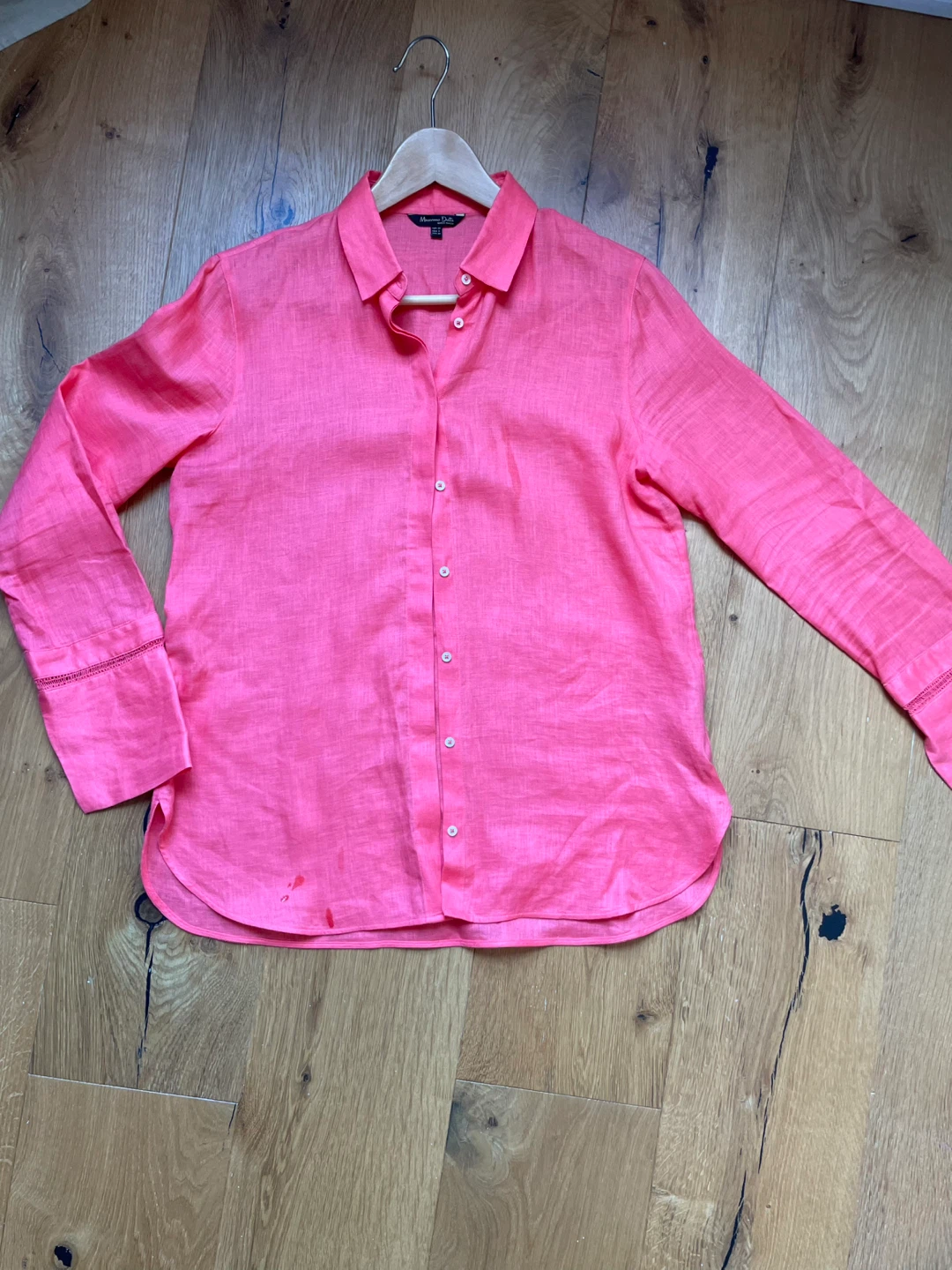 Massimo Dutti Women's Linen Shirt - Coral Pink