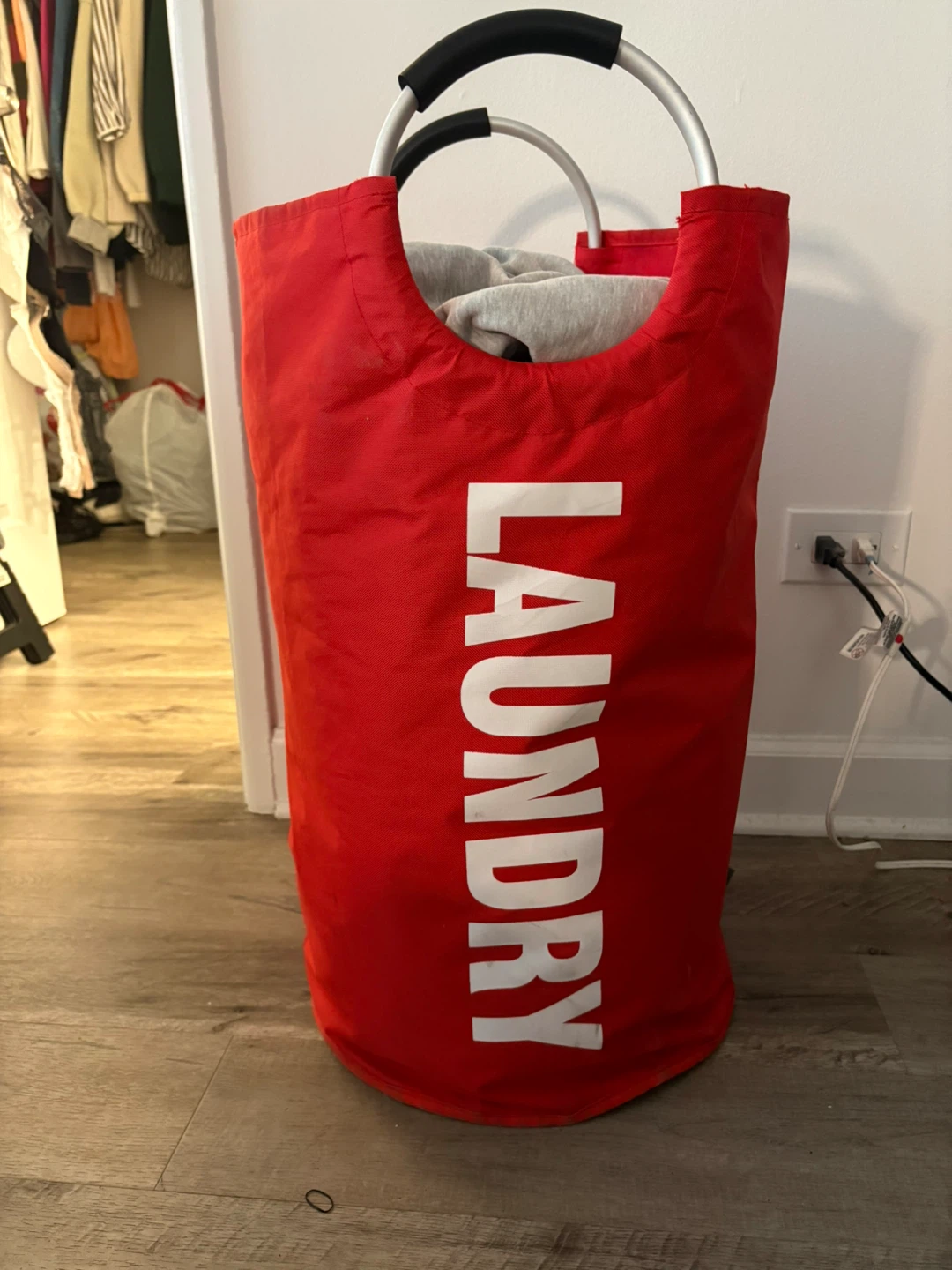 Red Laundry Hamper with Handles