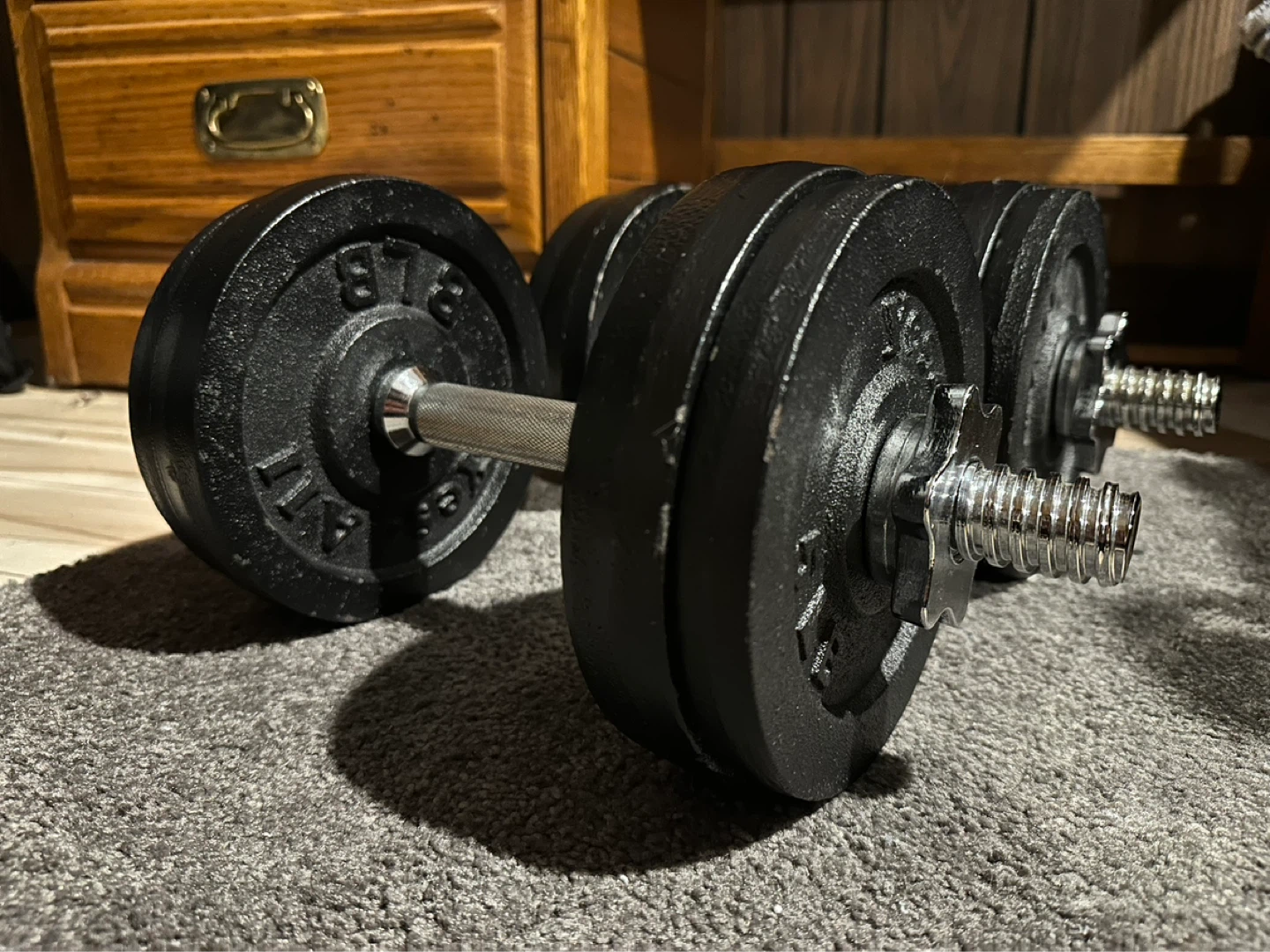 60lbs Adjustable Cast Iron Dumbbell Set - photo 3