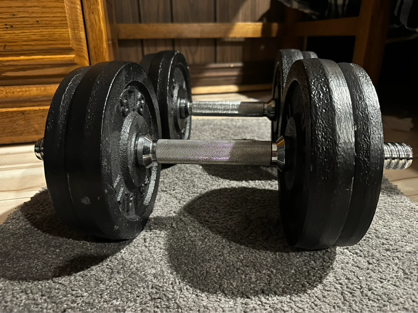 60lbs Adjustable Cast Iron Dumbbell Set - photo 2