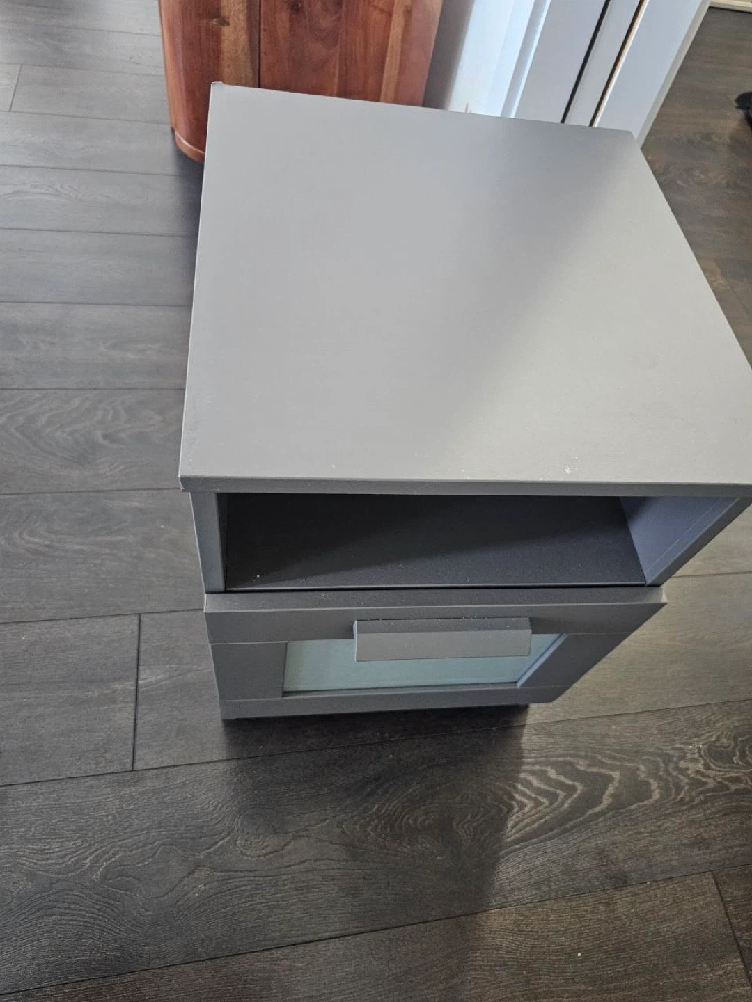 Grey End Table with Drawer