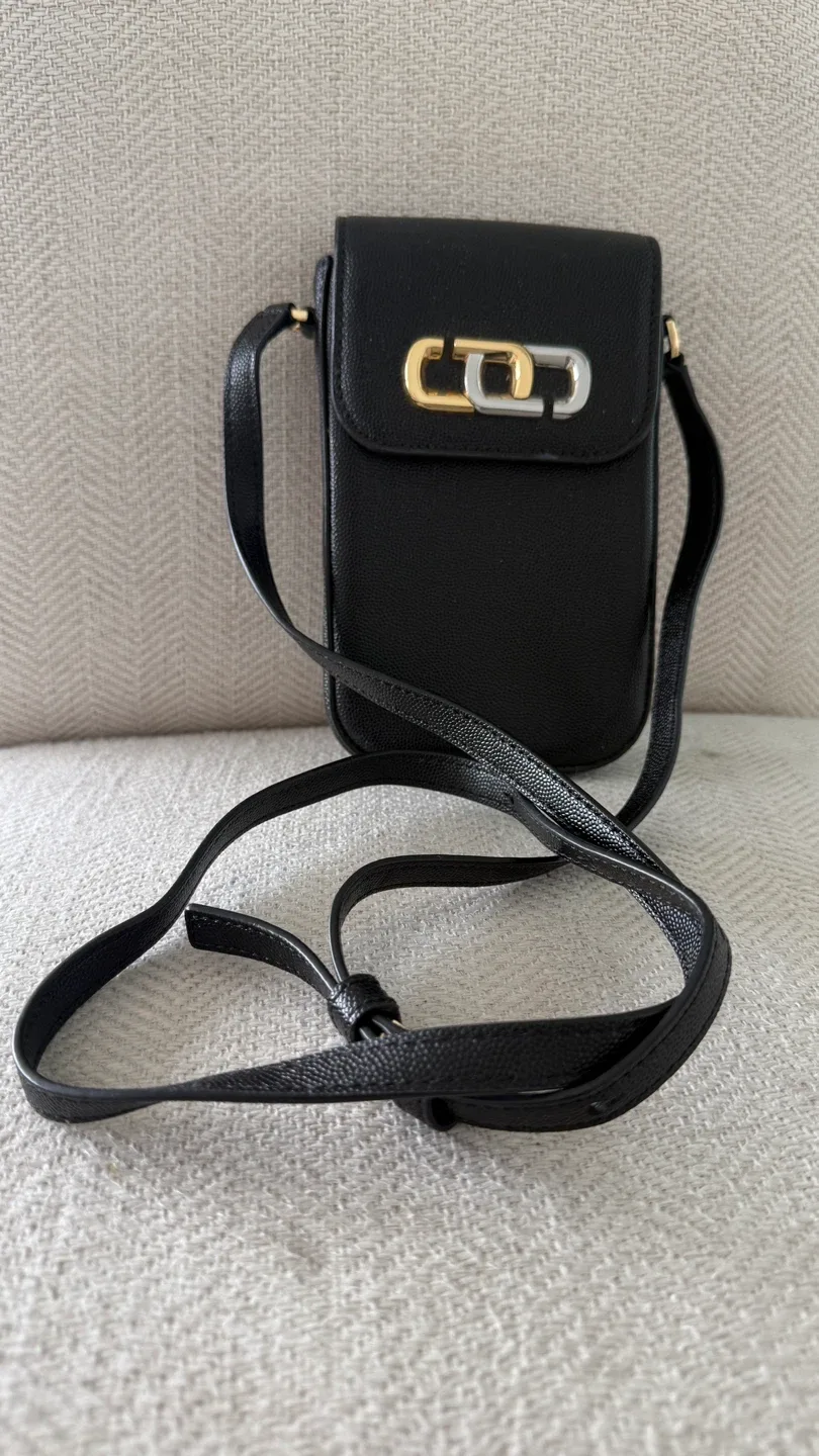 The Marc Jacobs Black Leather Phone Bag with Card Slots