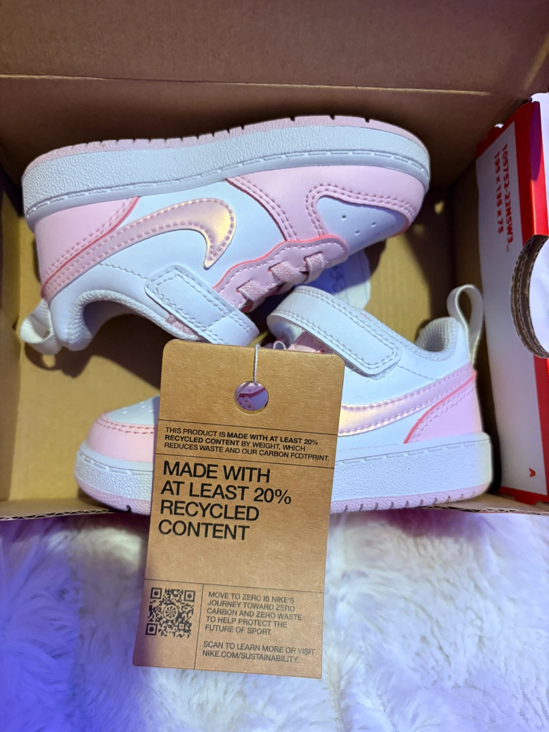 Nike Court Borough Low Recraft White/Pink Foam Size 7c - photo 2