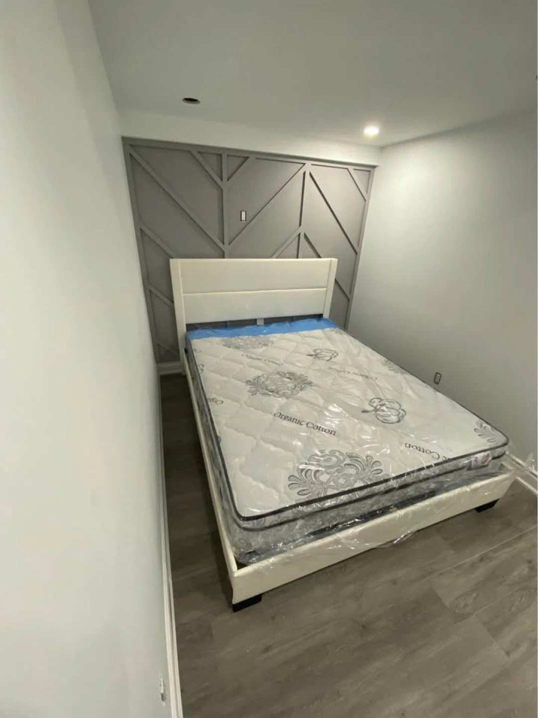 Black Faux Leather Platform Bed Frame - photo 2
