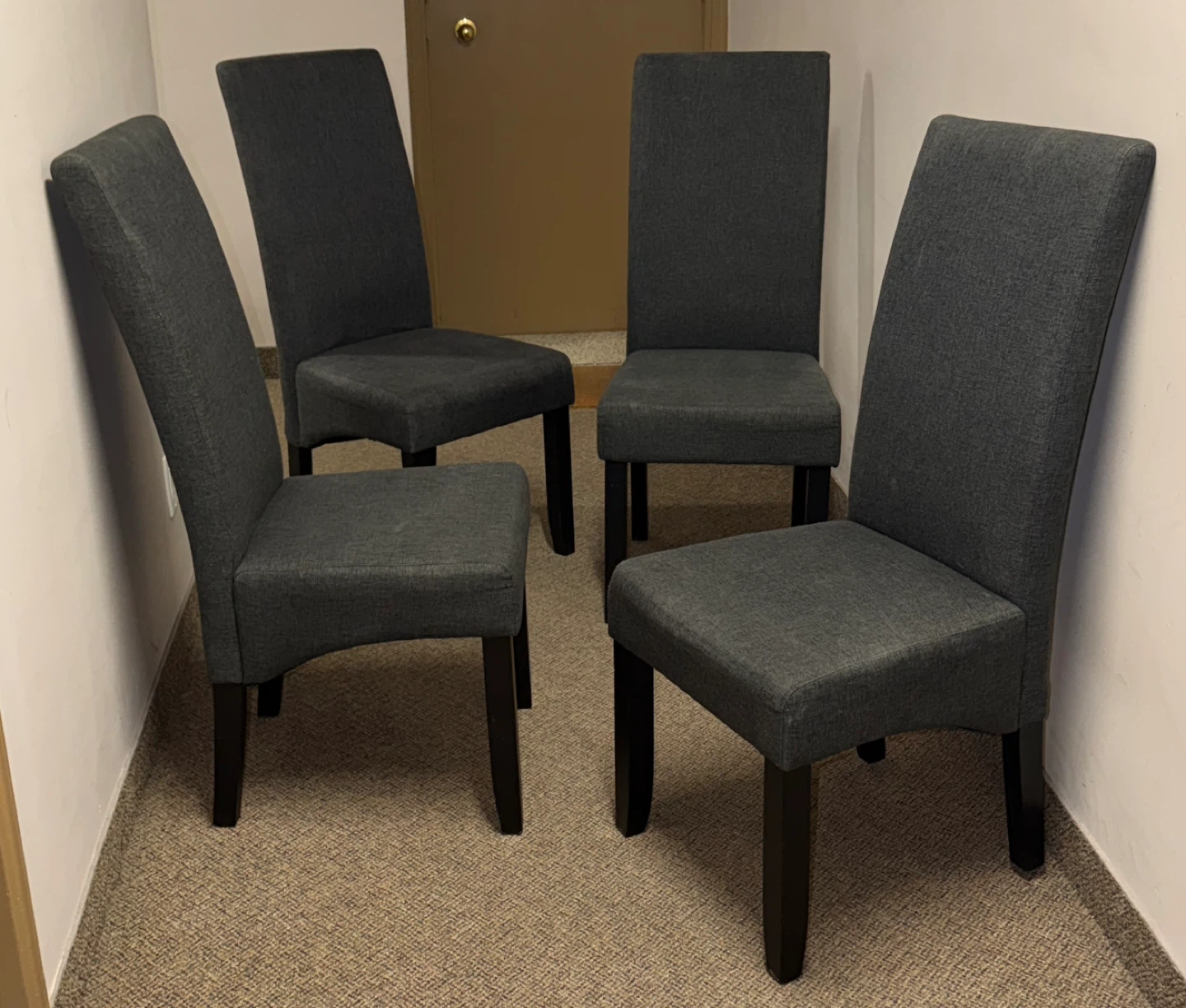 Set of 4 Modern Grey Dining Chairs