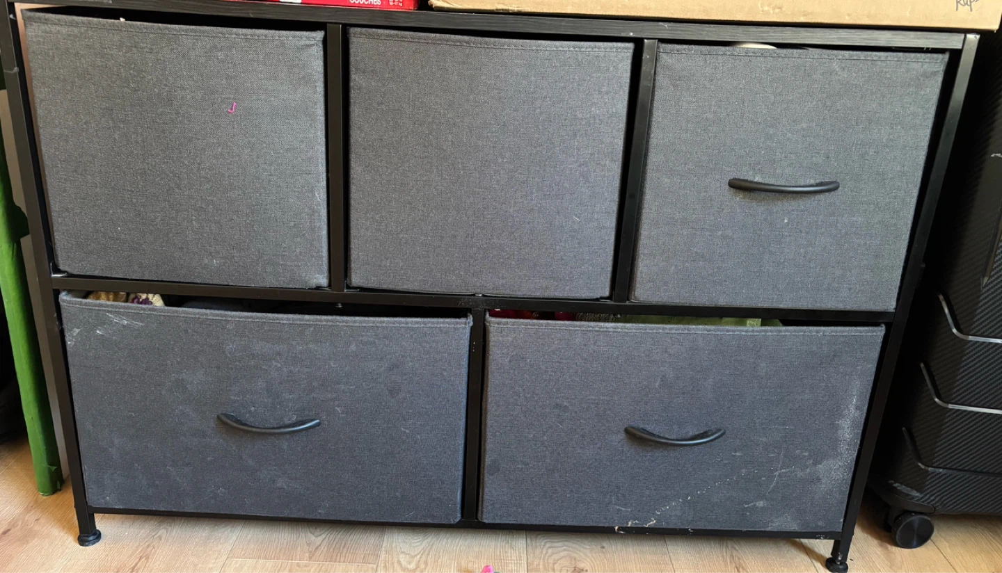 Grey Fabric Drawer Storage Unit - photo 2