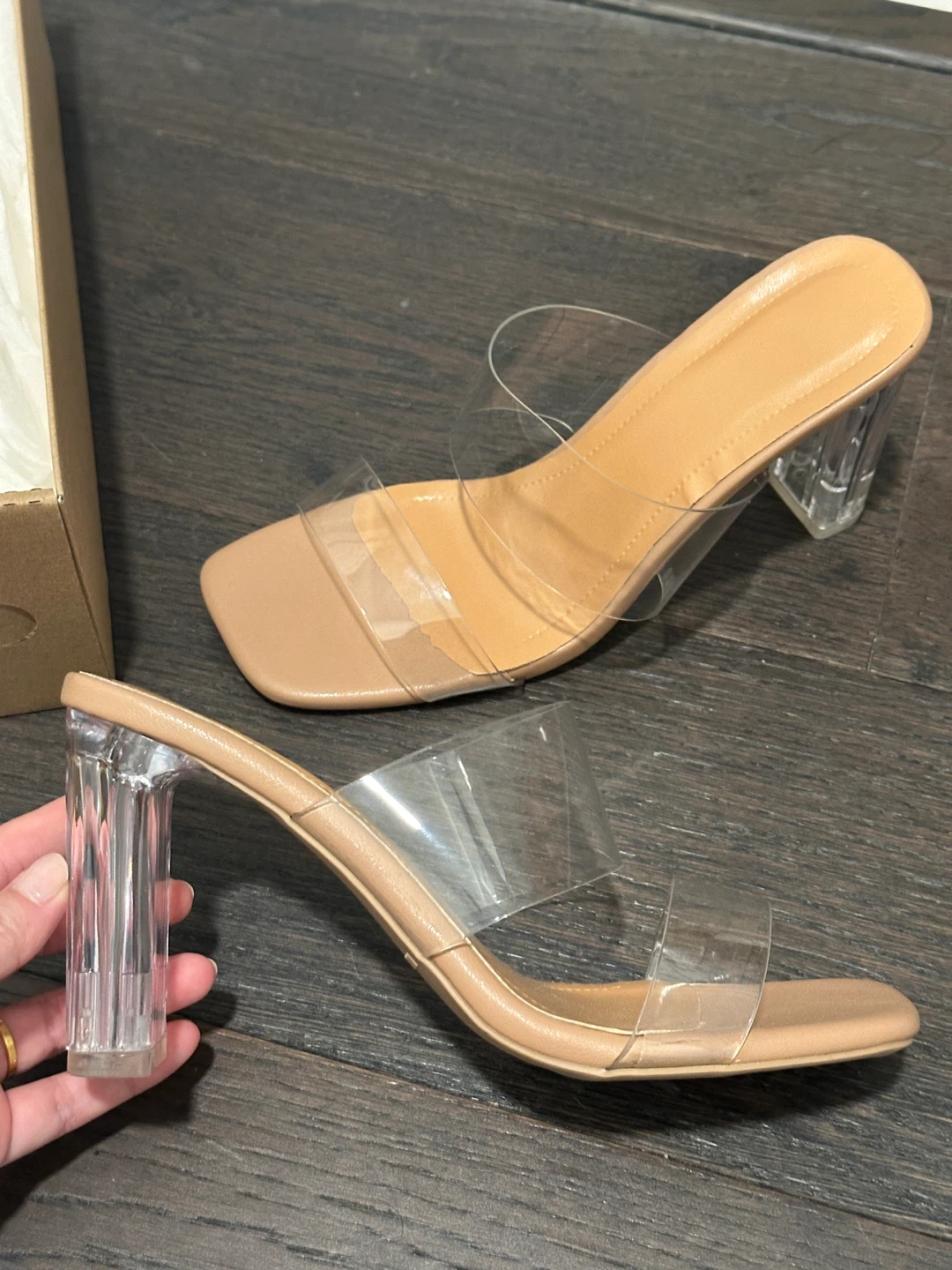 Clear Strap Block Heel Mules - photo 2