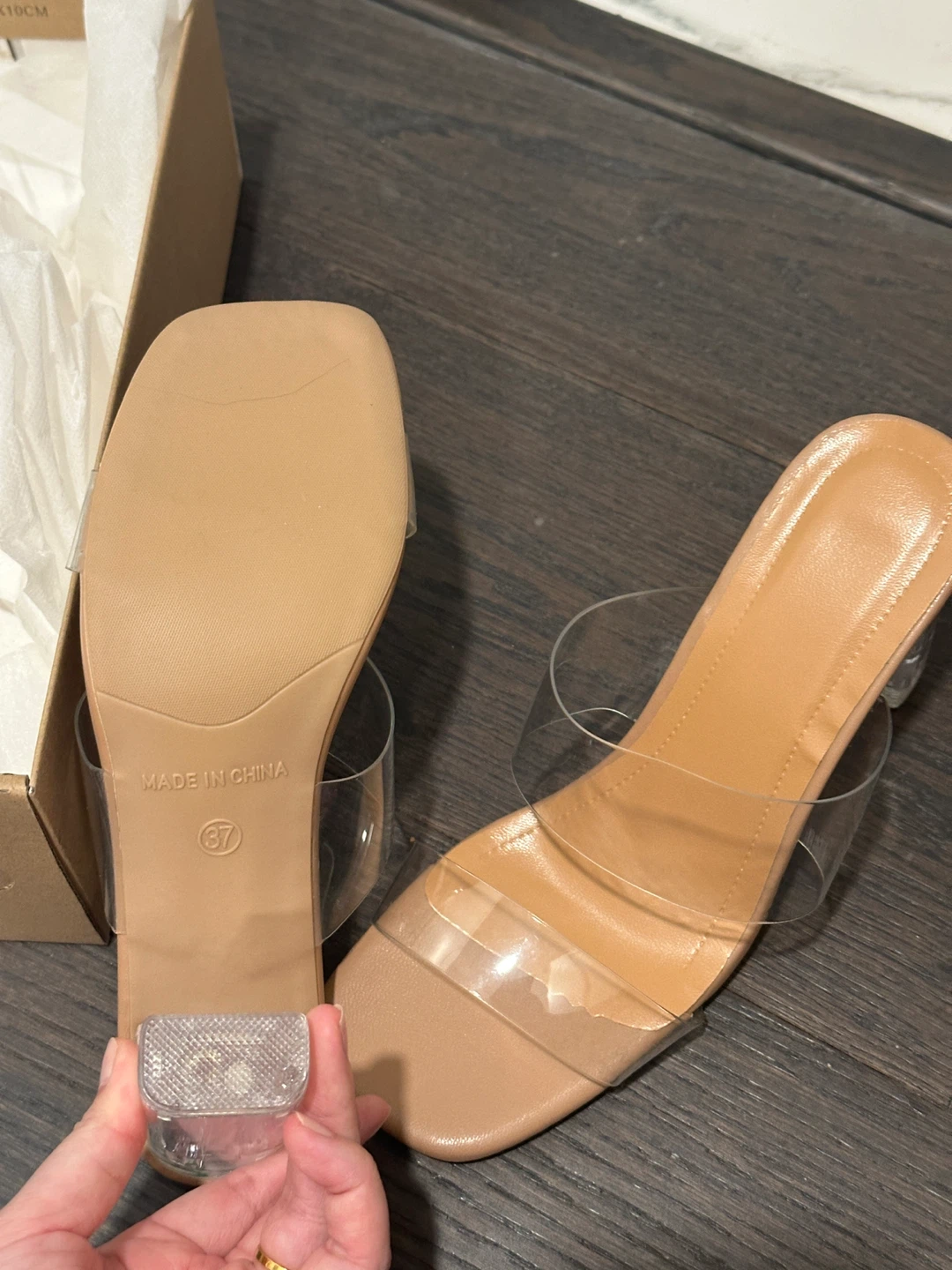 Clear Strap Block Heel Mules - photo 3
