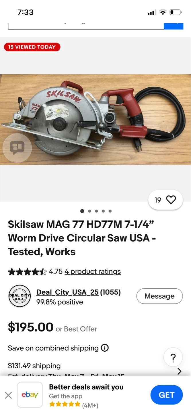 Skil Saw MAG 77 7-1/4" Worm Drive Circular Saw - photo 3