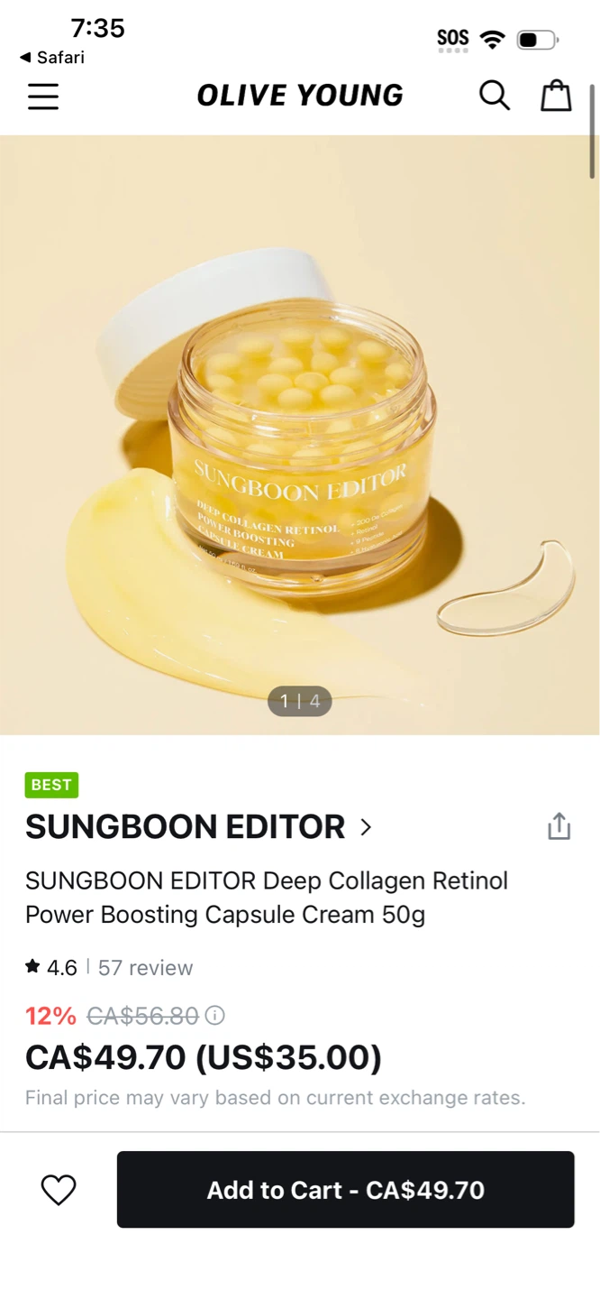 SUNGBOON EDITOR Deep Collagen Retinol Capsule Cream 50g - photo 2