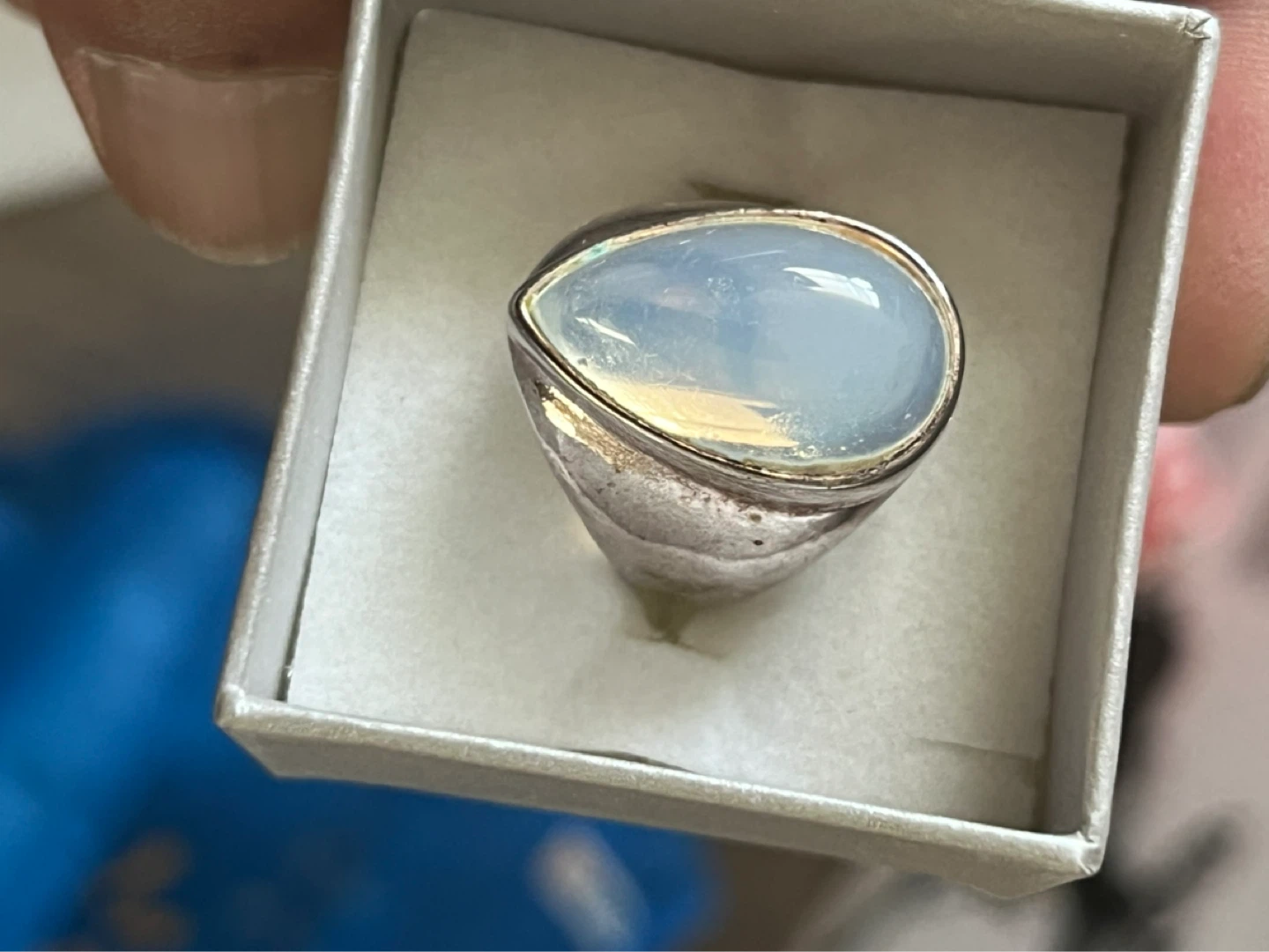 moonstone Teardrop Ring