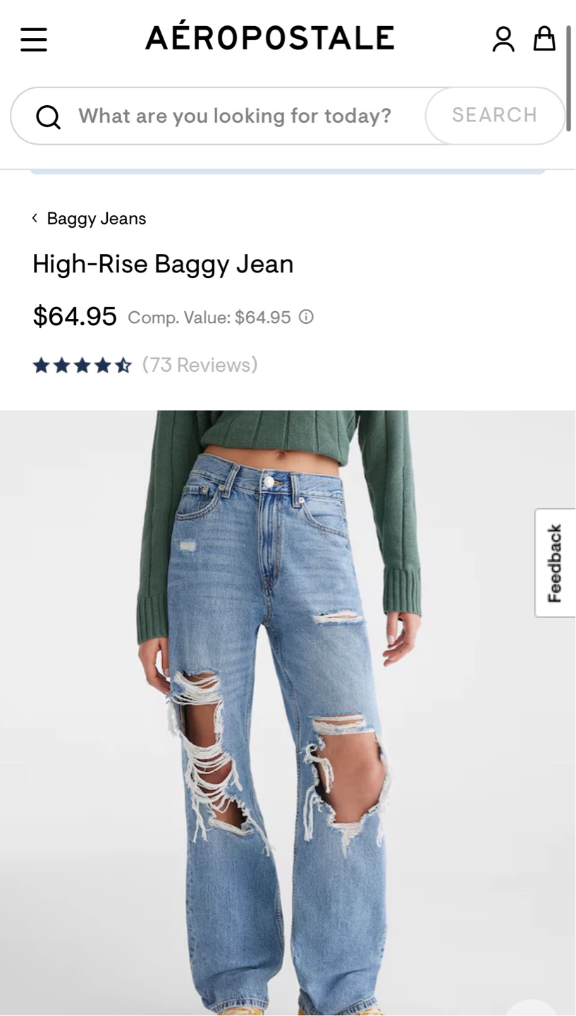 Aeropostale High Rise Baggy Jeans Size 00 Short - photo 5