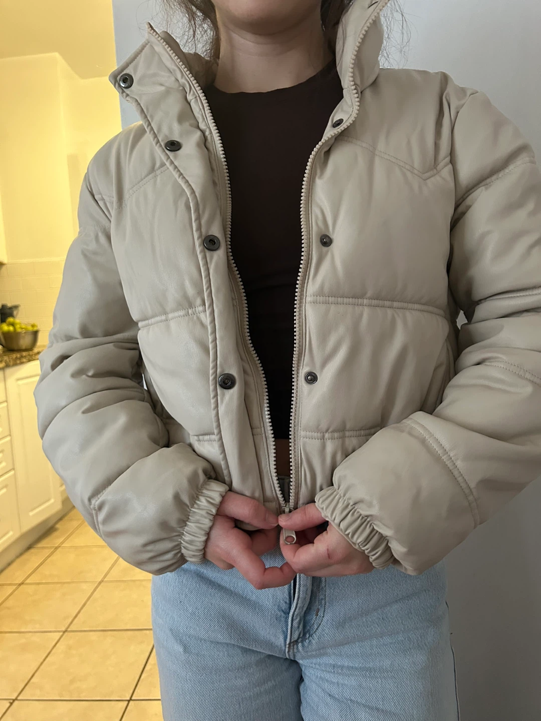 YaYa&Co Beige Puffer Jacket XS - photo 2