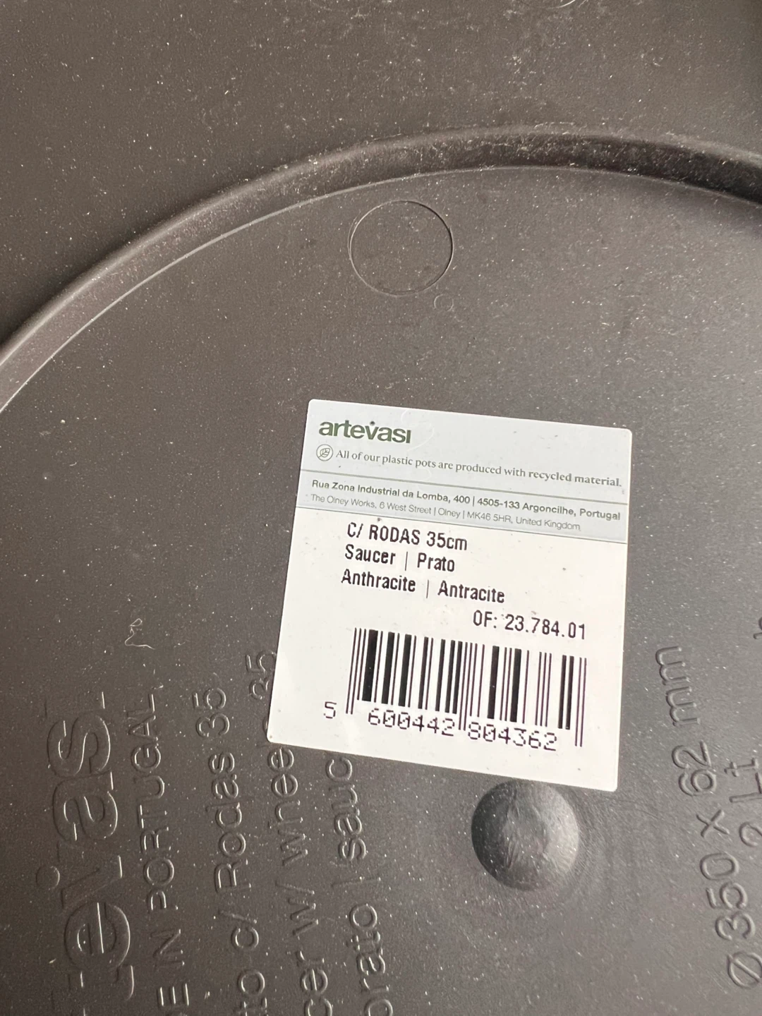 Arte Vasi 35cm Round Plant Saucer - Anthracite - photo 2