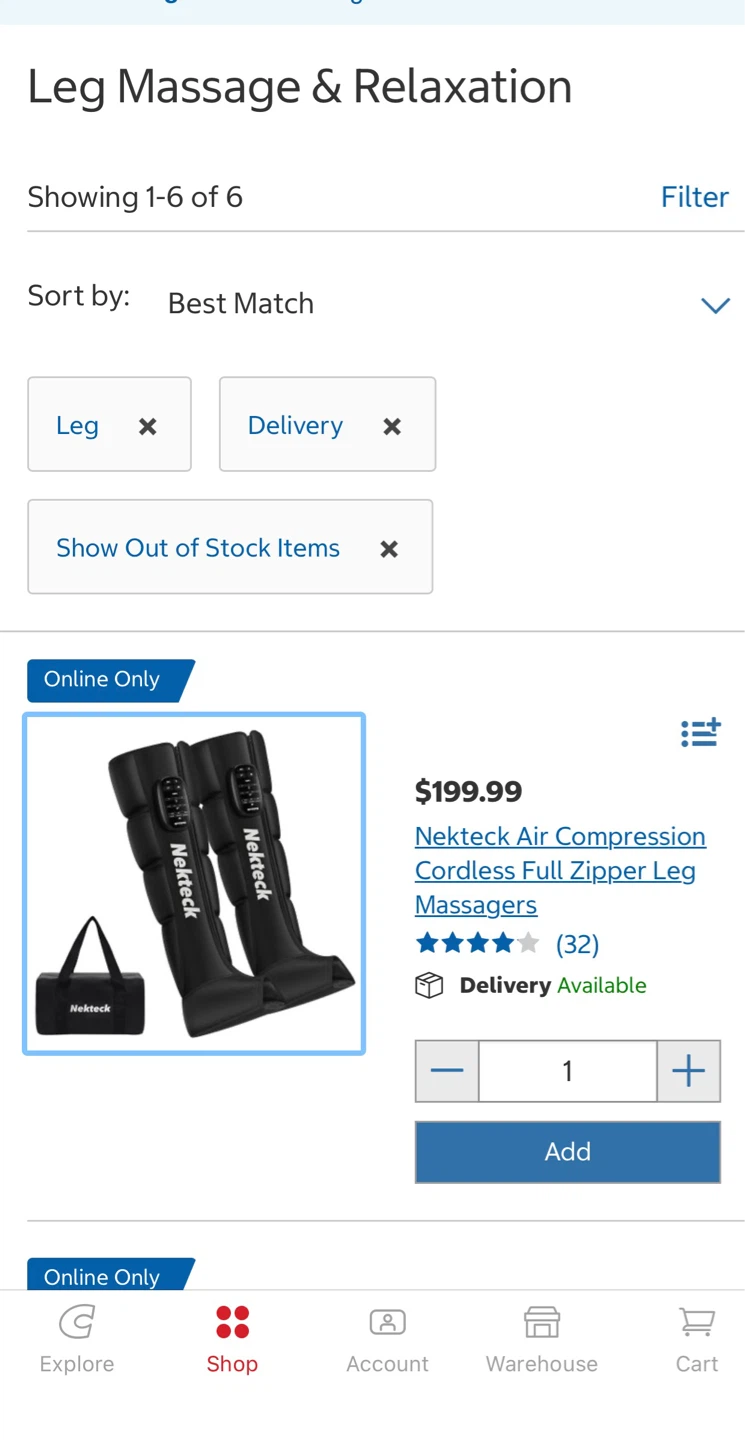 Nekteck Air Compression Full Zipper Leg Massager - photo 3