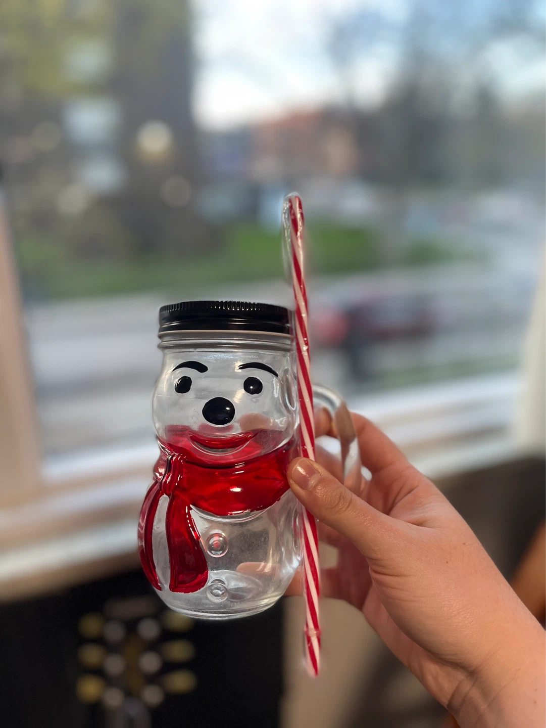 Snowman Mason Jar Mug with Lid and Straw - photo 2