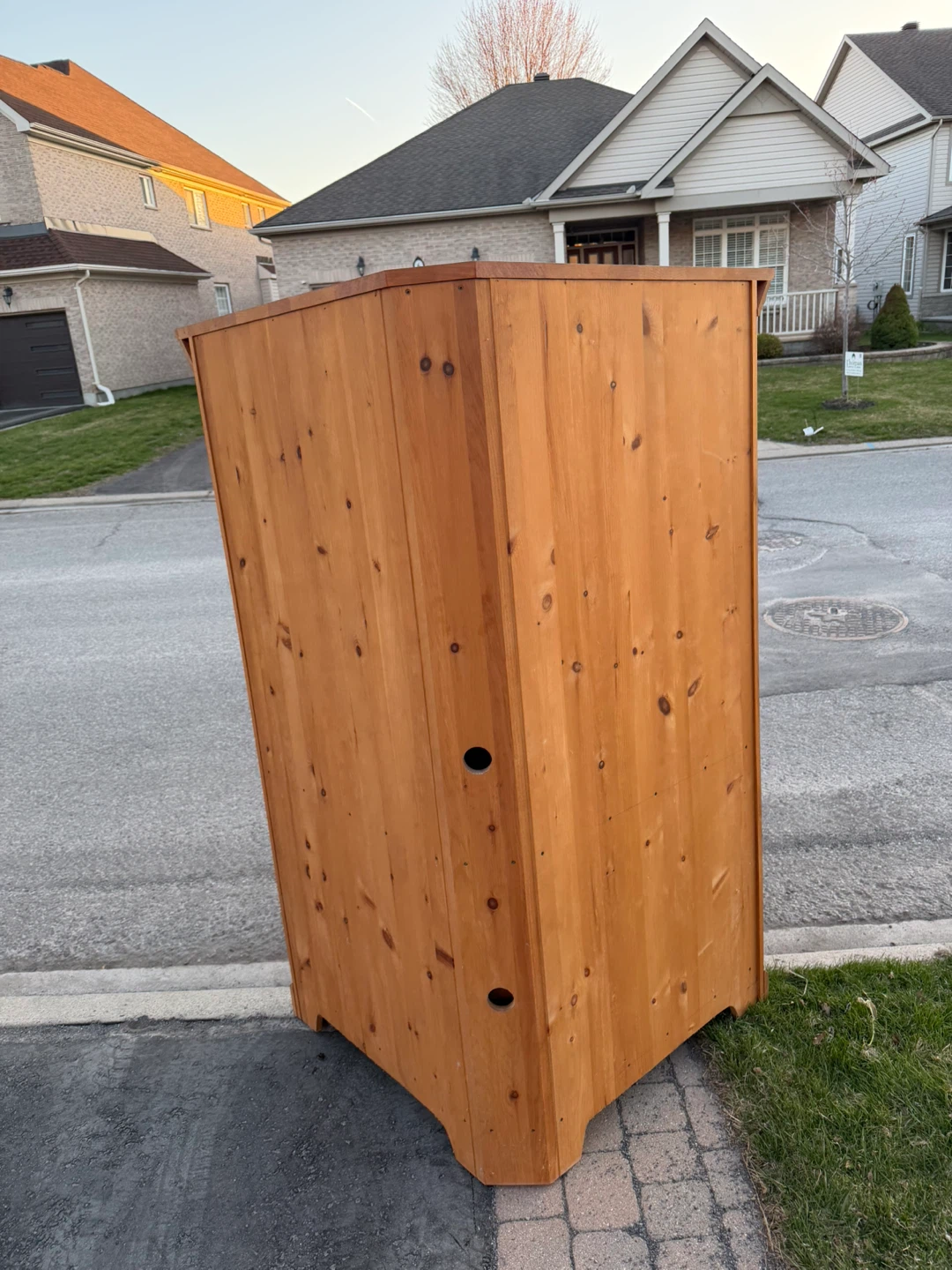 Solid Wood Corner Cabinet - teak wood
