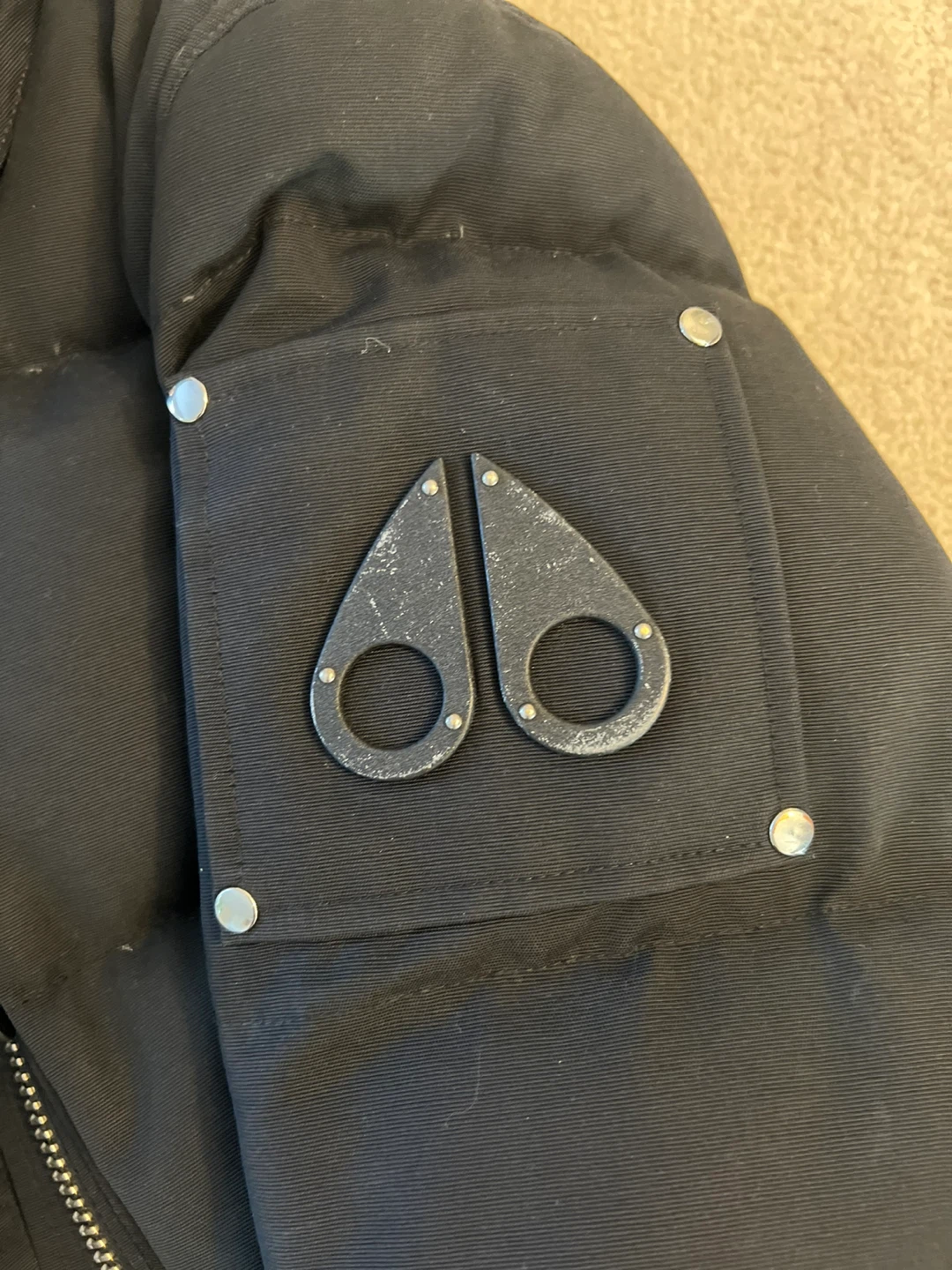 Moose Knuckles Black Puffer Jacket with Fur Hood Size S/P - photo 3