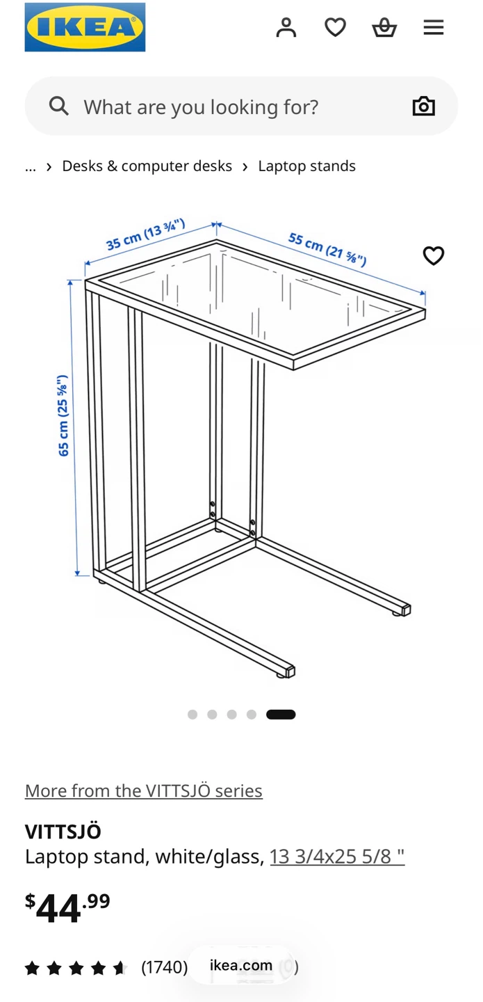 IKEA VITTSJÖ Laptop Stand - White/Glass - photo 2