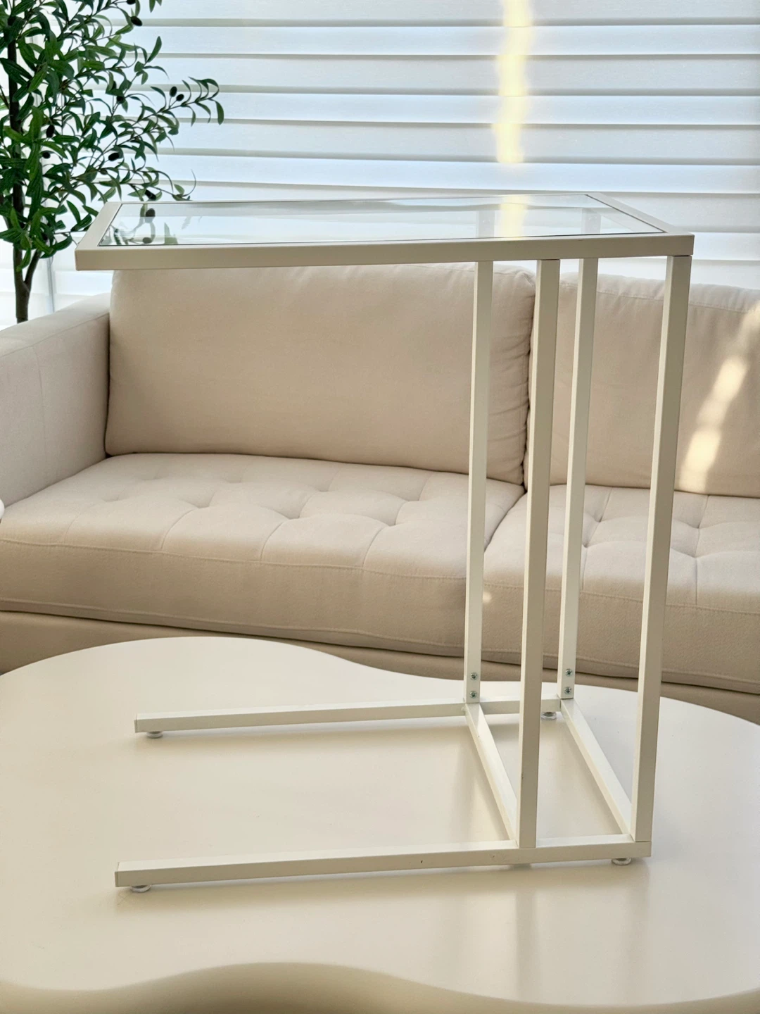 IKEA VITTSJÖ Laptop Stand - White/Glass - photo 4