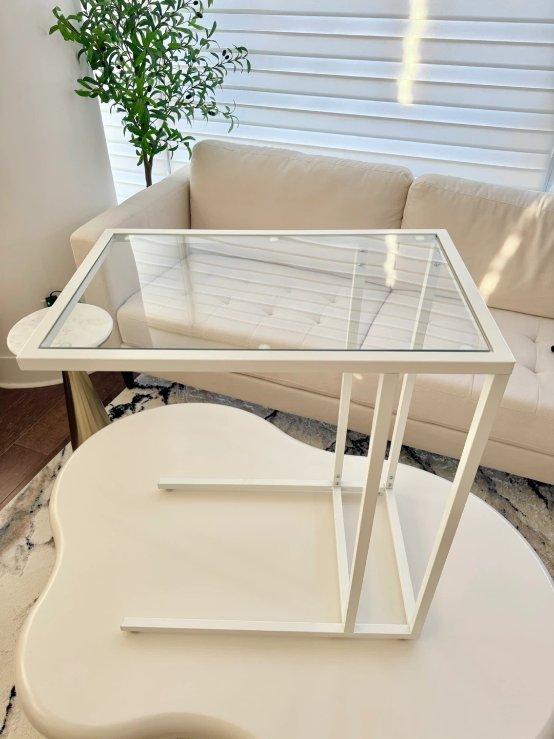 IKEA VITTSJÖ Laptop Stand - White/Glass - photo 3